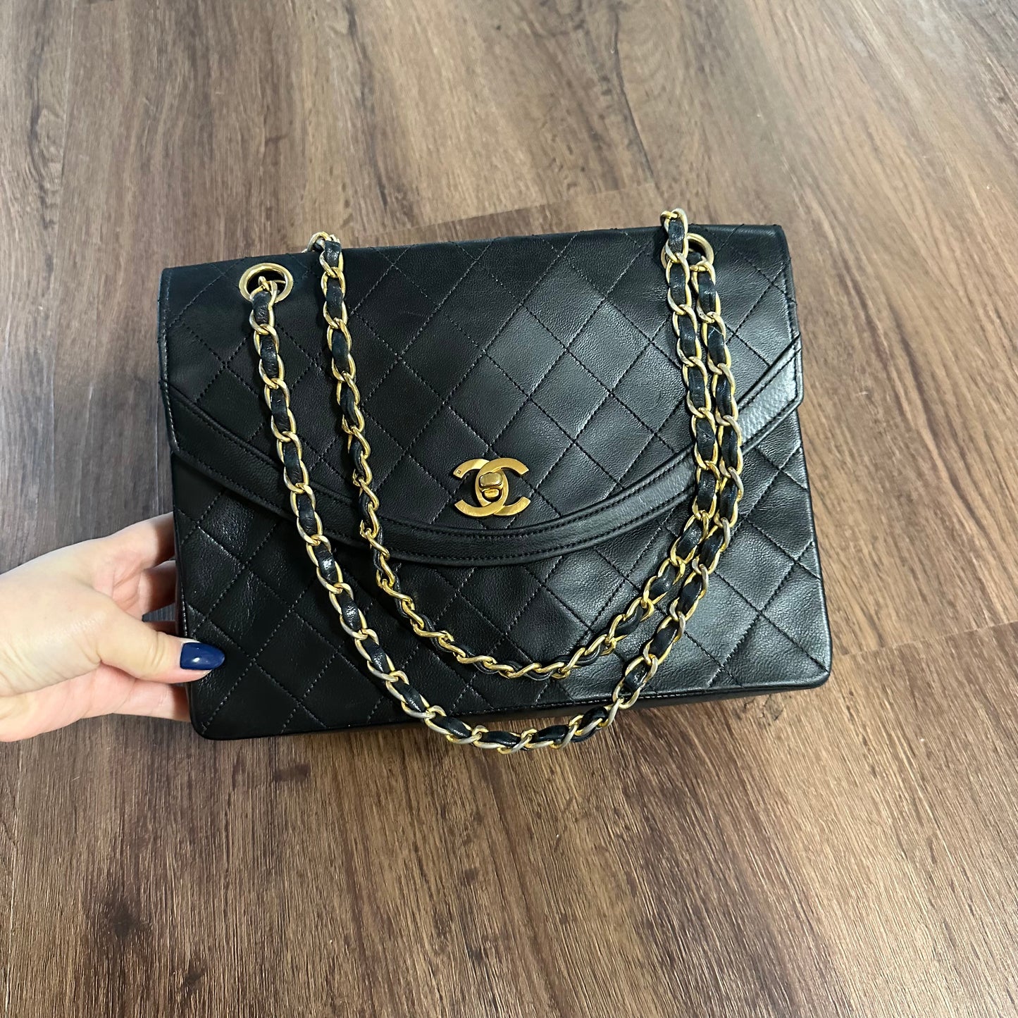 Chanel Black Round Mademoiselle Flap Bag Quilted Lambskin