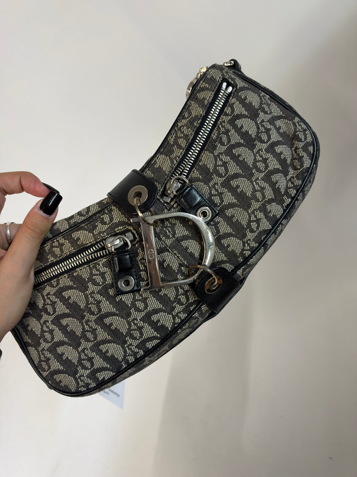 Christian Dior Blue Trotter Monogram Charms Shoulder Bag