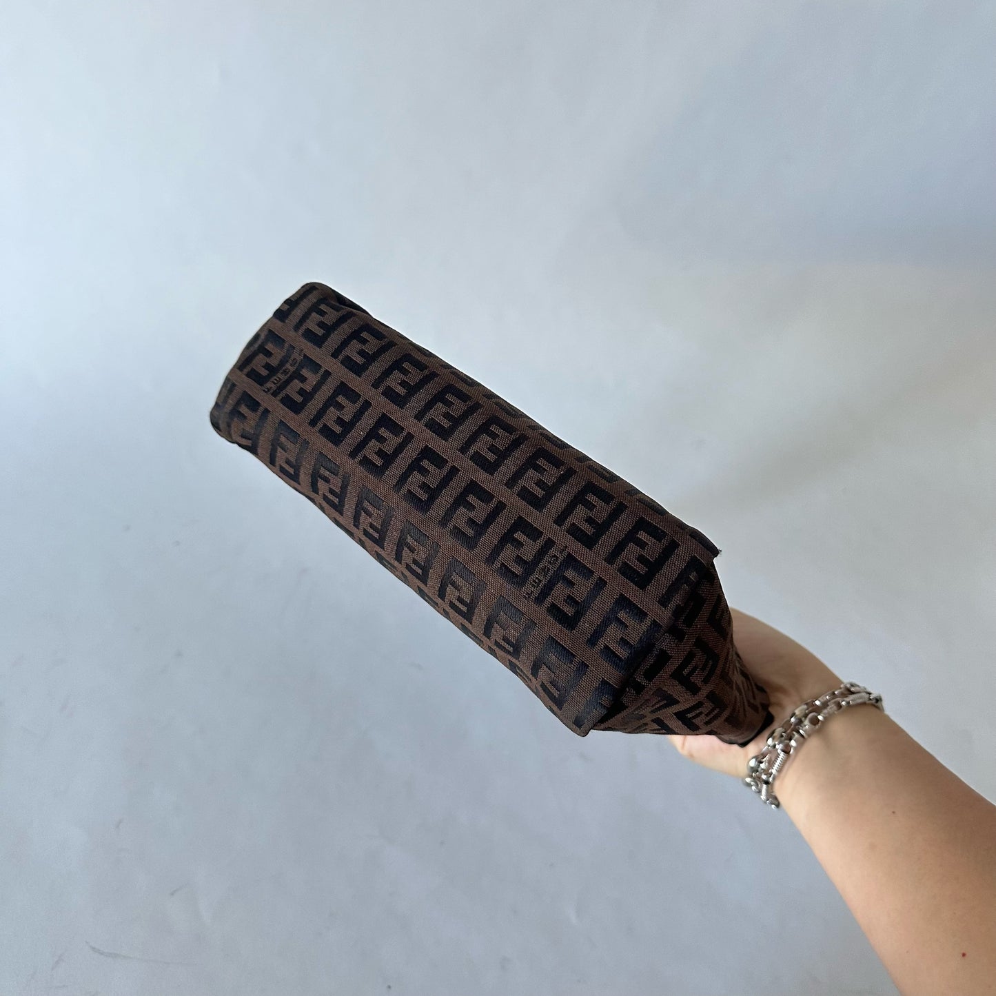 Fendi Brown Zucchino Mini Top Handle Bag