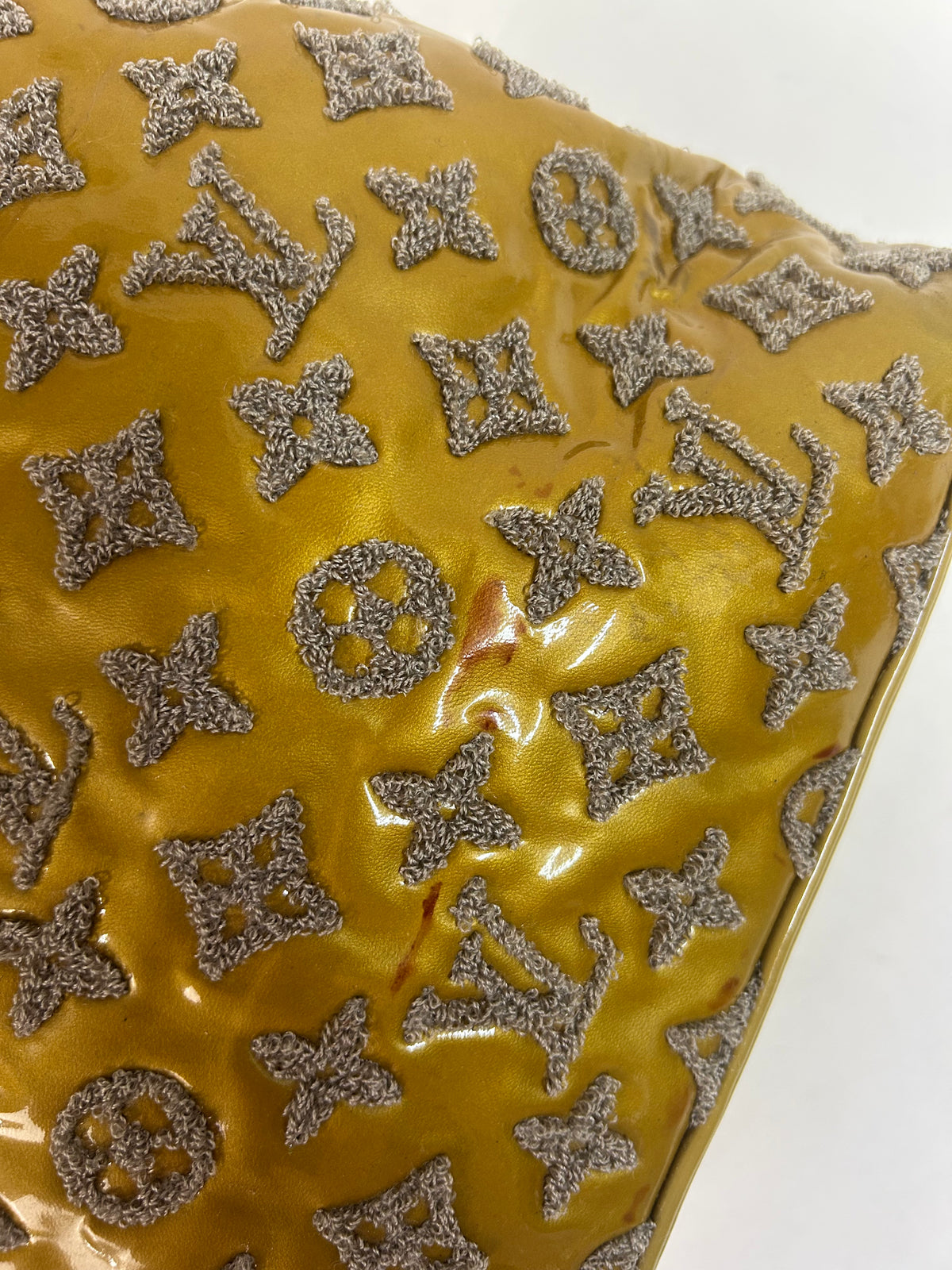 Louis Vuitton Mustard Yellow Vernis & Boucle Textured Monogram Fascination Lock-it Handbag