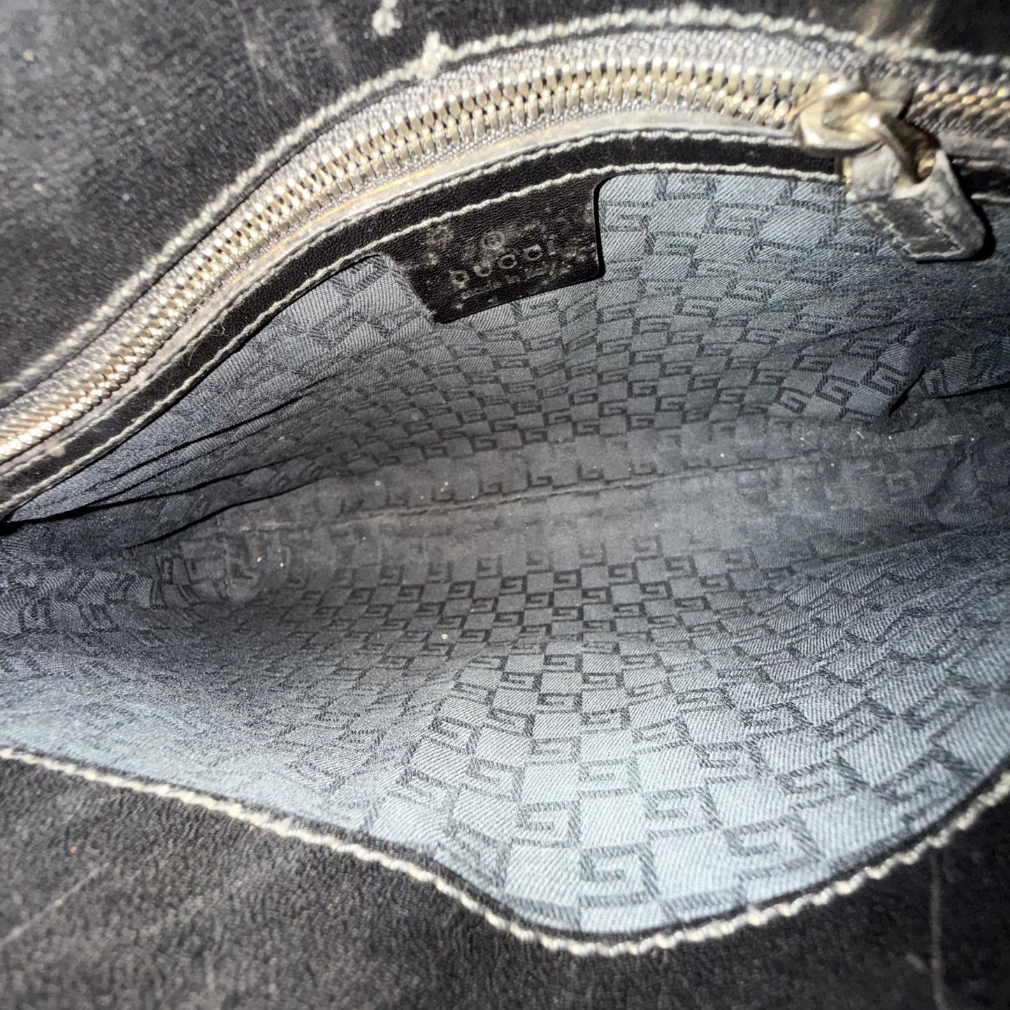 Gucci Black Canvas Interlocking Top Handle Tote Bag