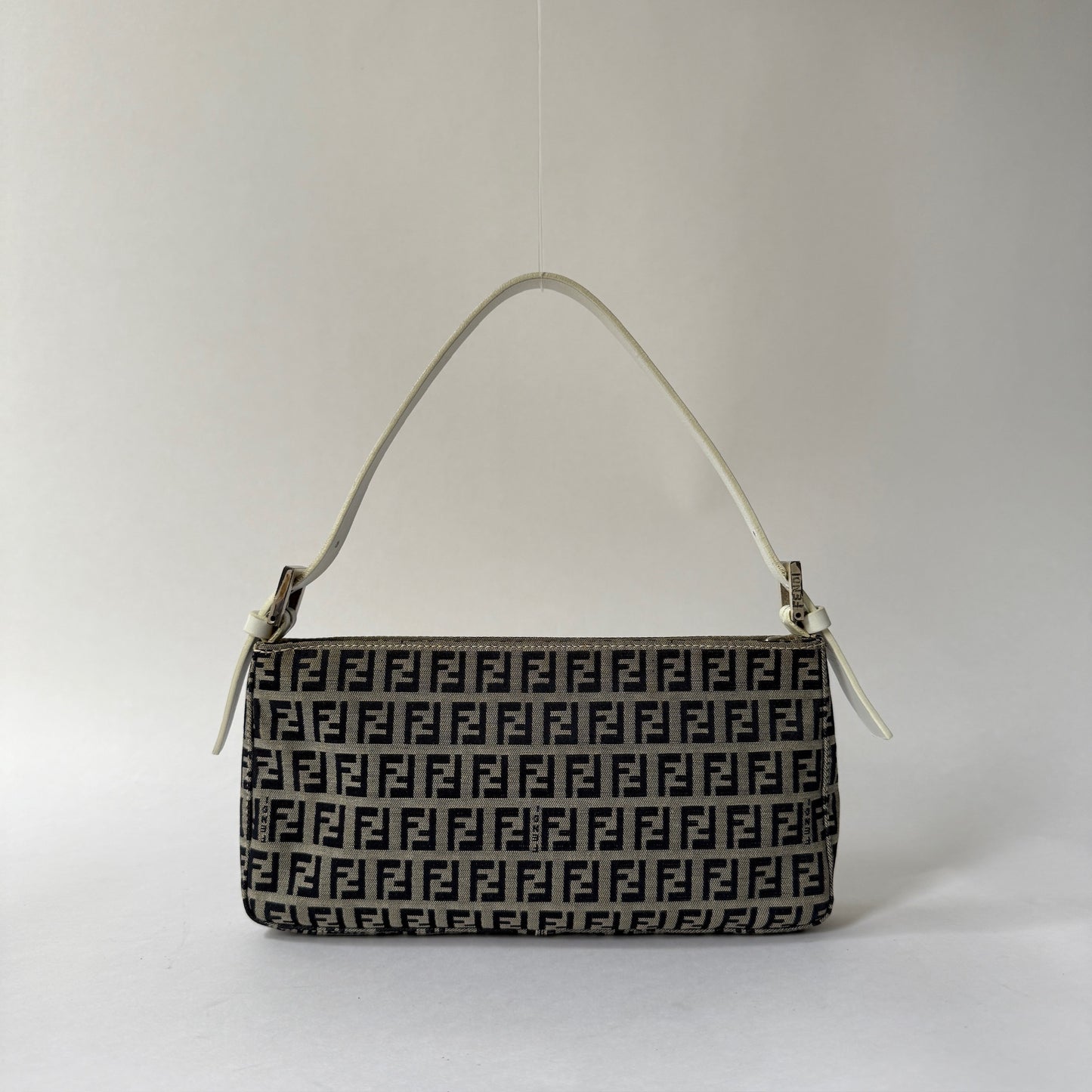 Fendi Navy Zucchino Canvas Pochette Shoulder Bag