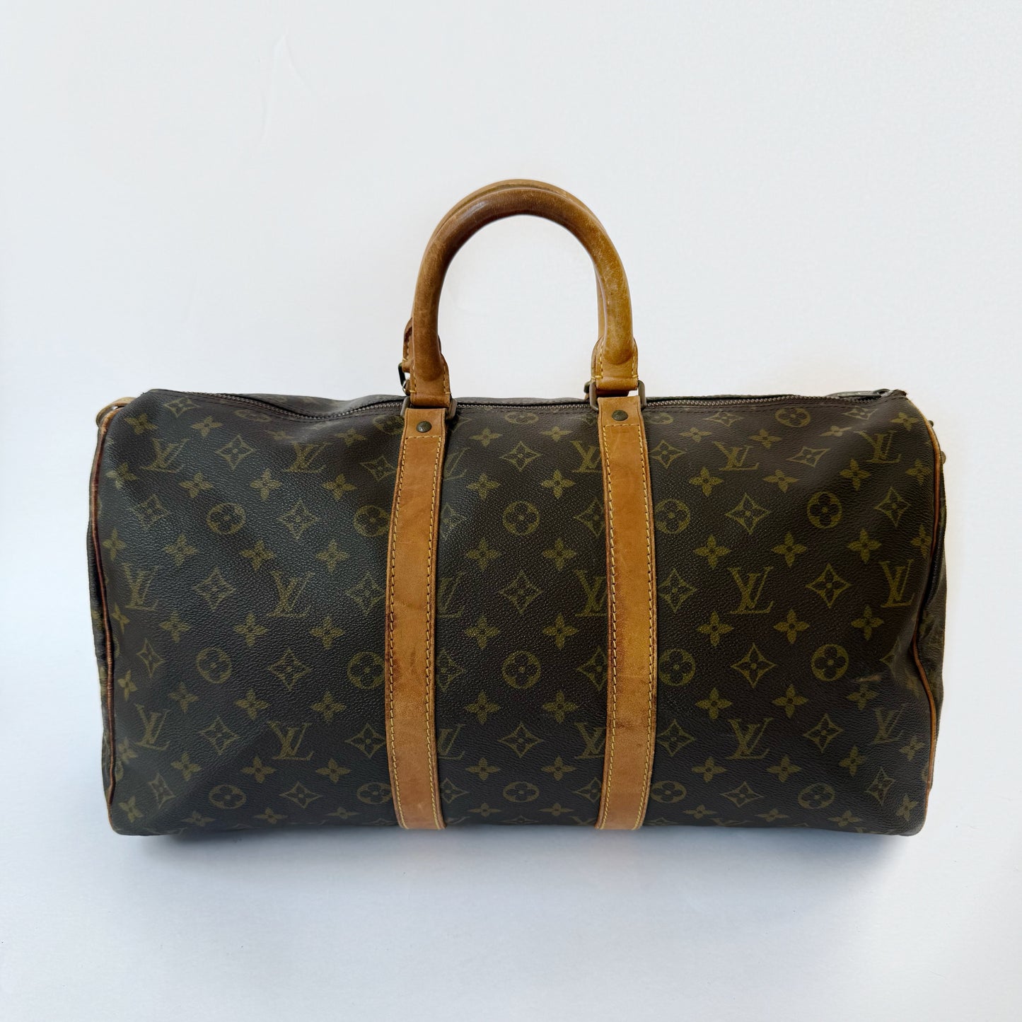 Louis Vuitton Brown Monogram Keepall 45 Duffle Bag