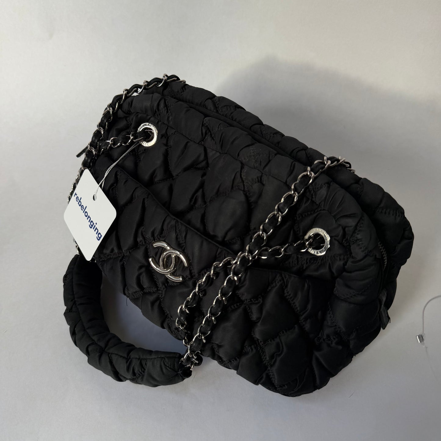 Chanel Black Bubble Quilted Shoulder Bag