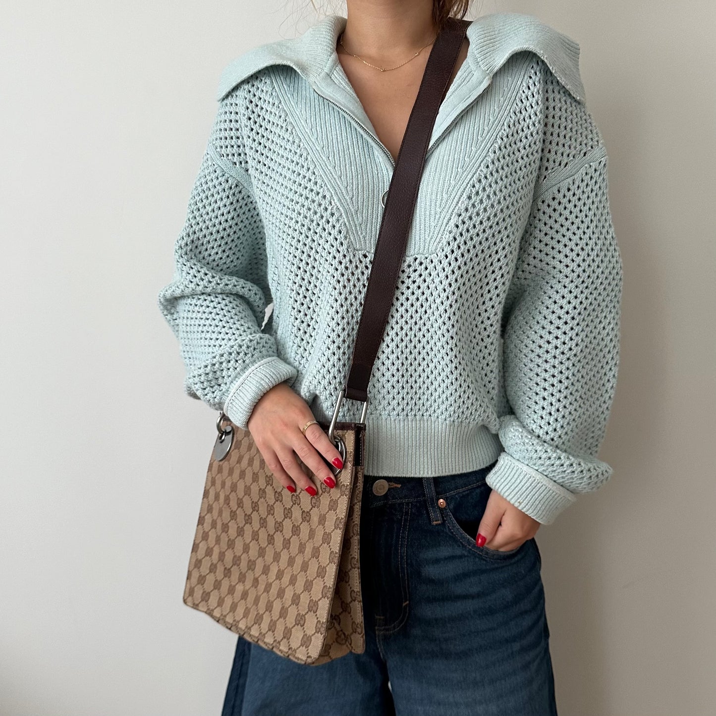 Gucci Brown Monogram Canvas Crossbody Bag