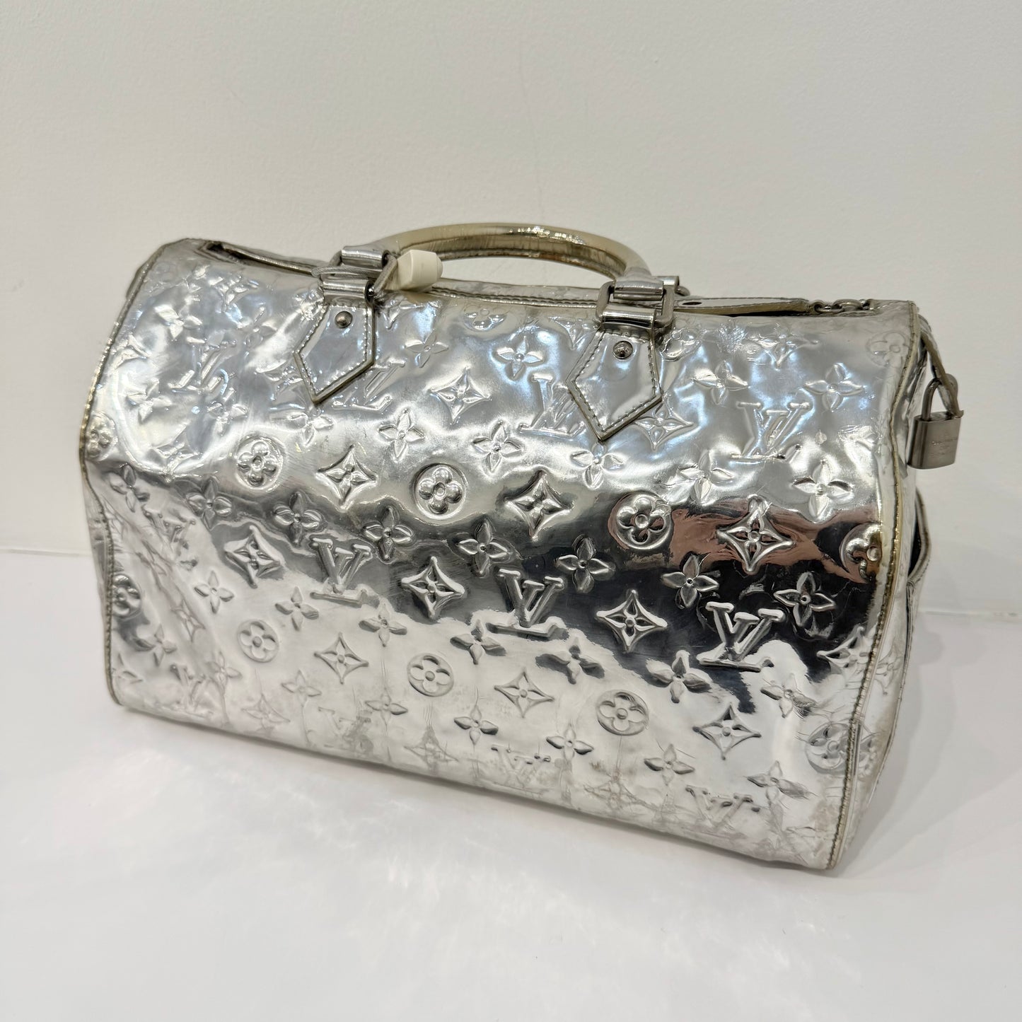 Louis Vuitton Mirror Silver Speedy 35 Boston Bag