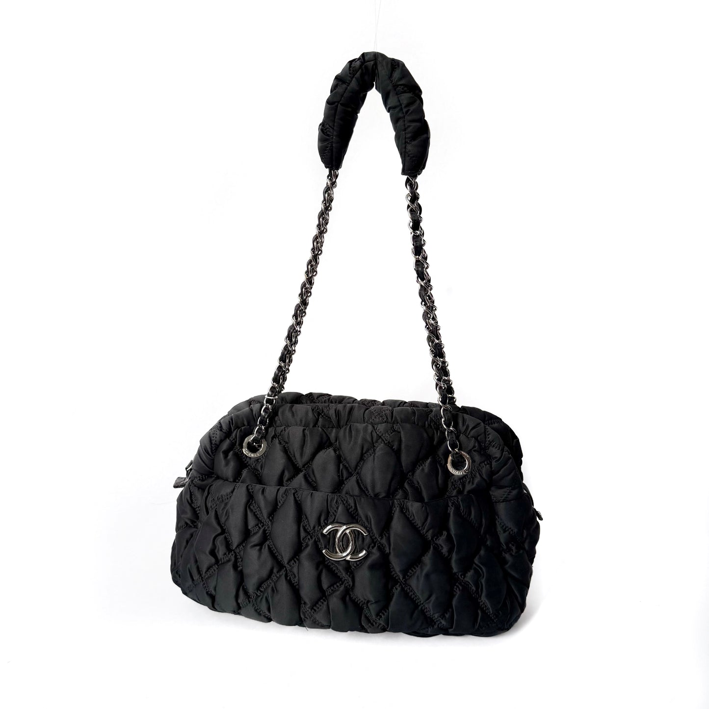 Chanel Black Bubble Quilted Shoulder Bag
