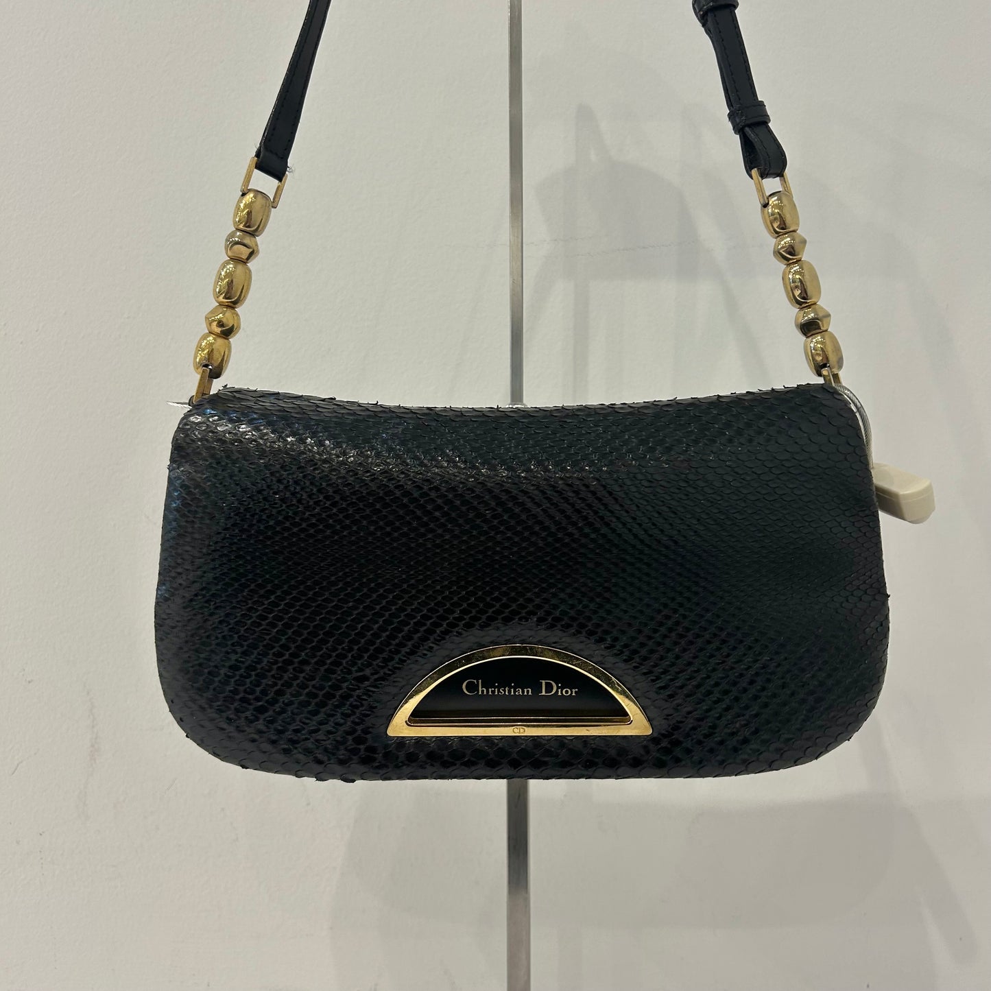 Christian Dior Black Python Malice Shoulder Bag