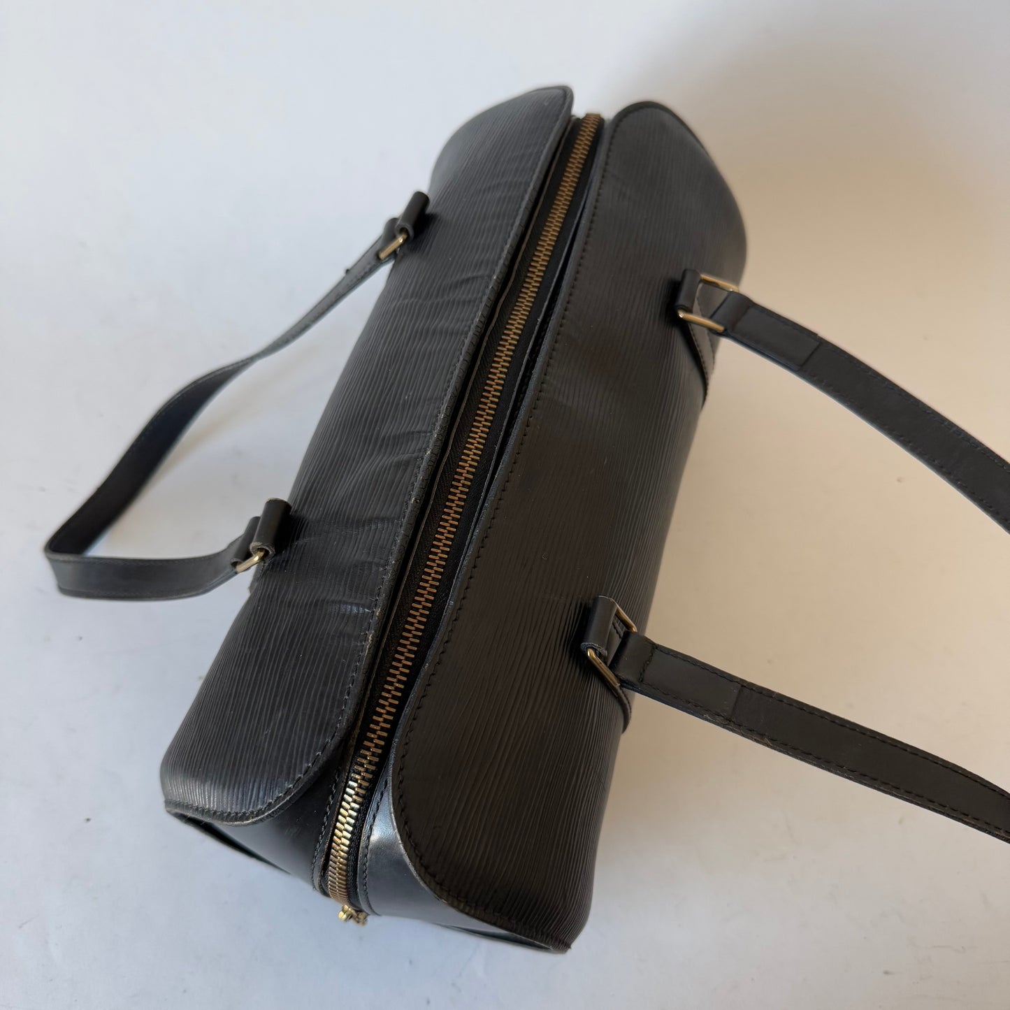 Louis Vuitton Black Epi Leather Souffolt Barrel Bag