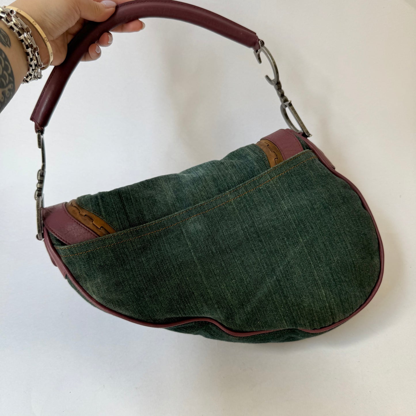 RARE Christian Dior Denim Gaucho Jumbo Saddle Bag