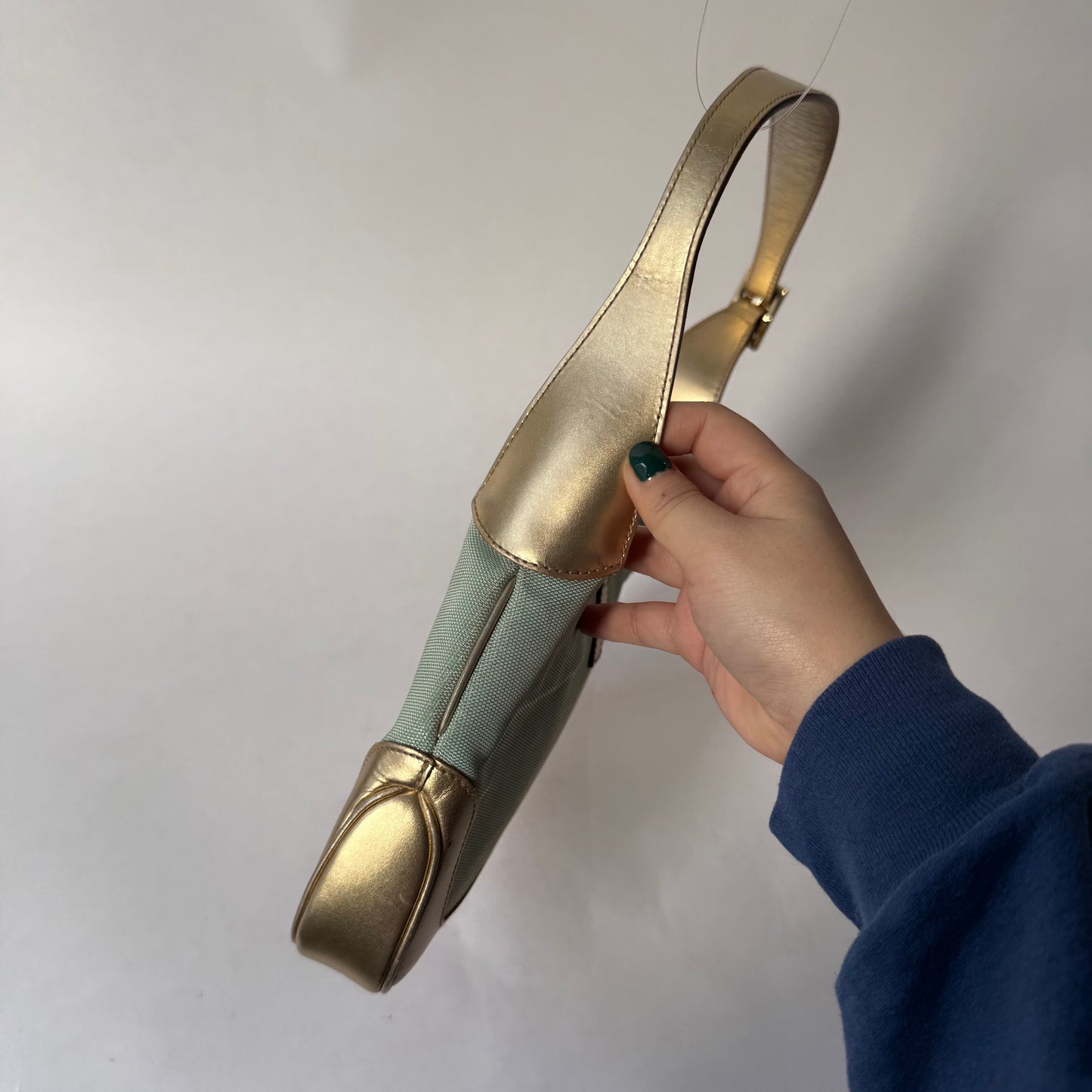 Gucci Teal & Gold Metallic Small Jackie Shoulder Bag