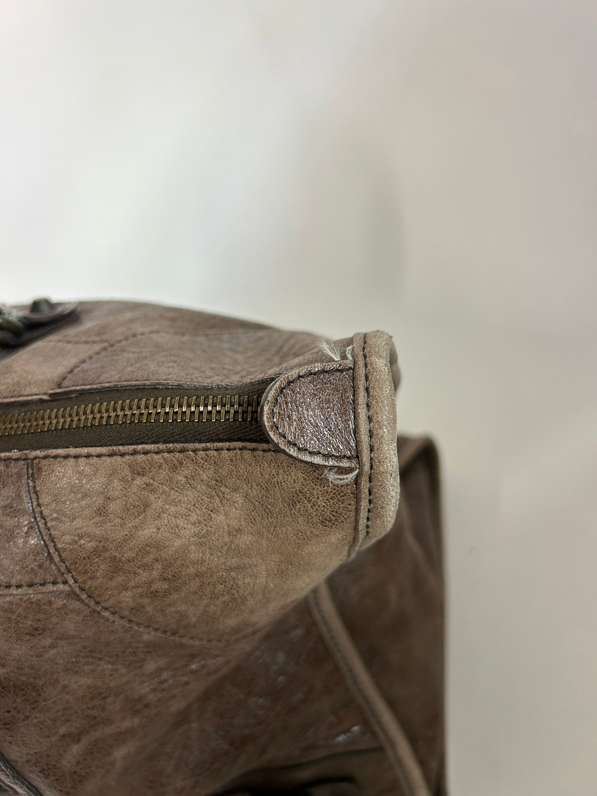 Balenciaga Brown Leather Work Tote w/ Bronze Hardware