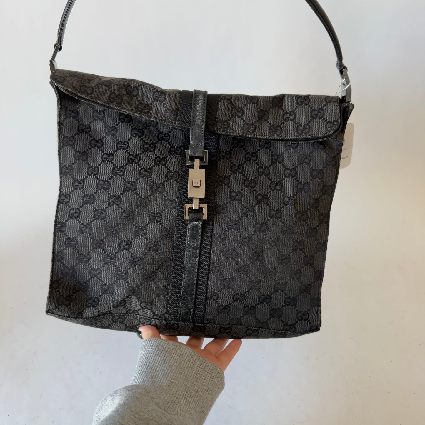Gucci Black Jackie Monogram Bardot Shoulder Bag