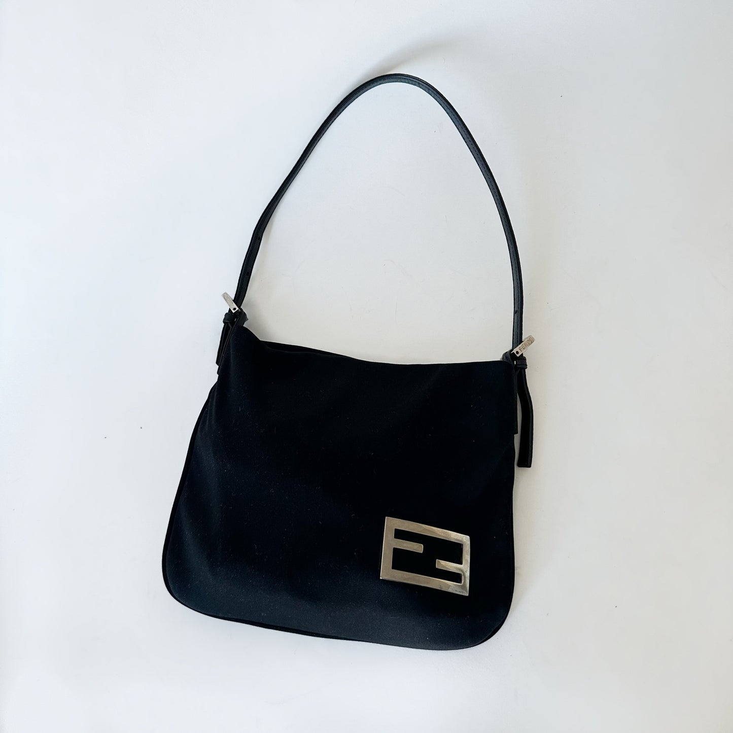 Fendi Black Neoprene Mini Shoulder Tote Bag