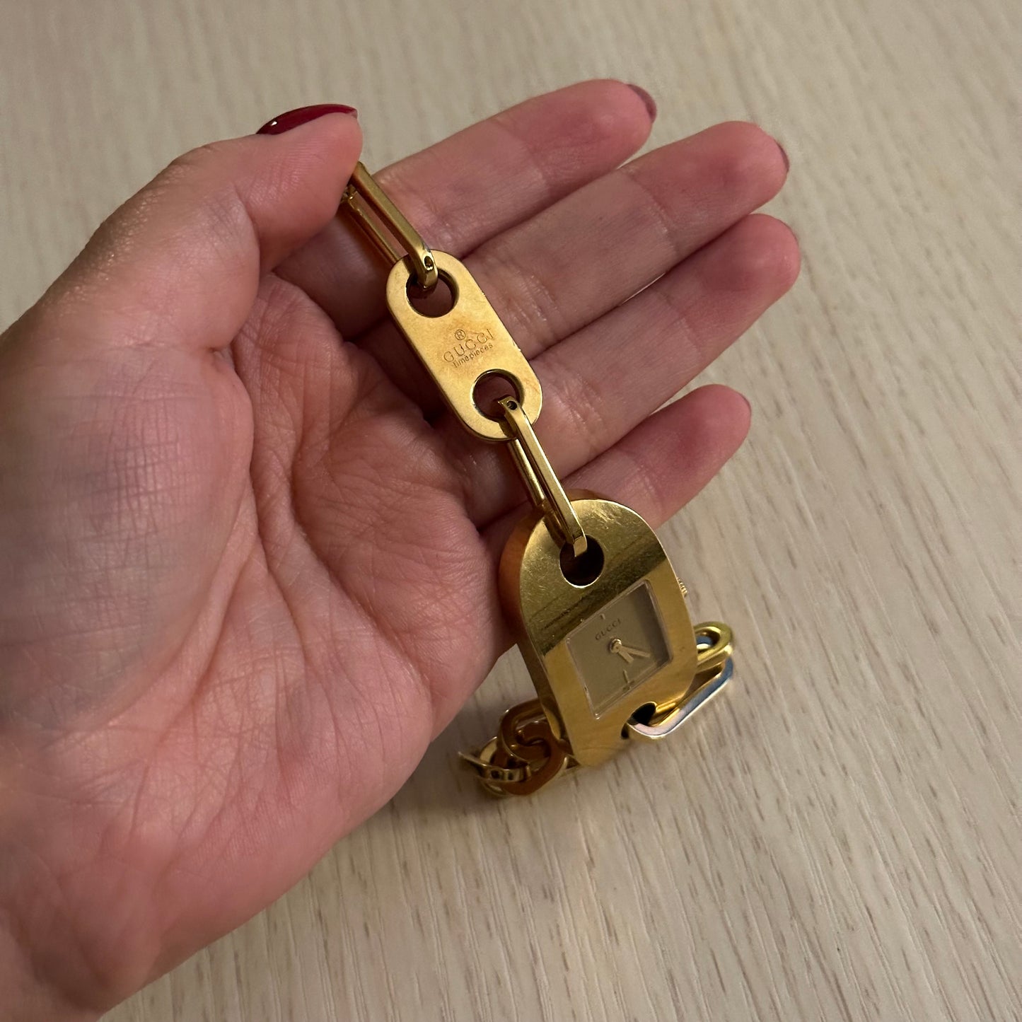 RARE Gucci Gold Chunky Chain Link Watch