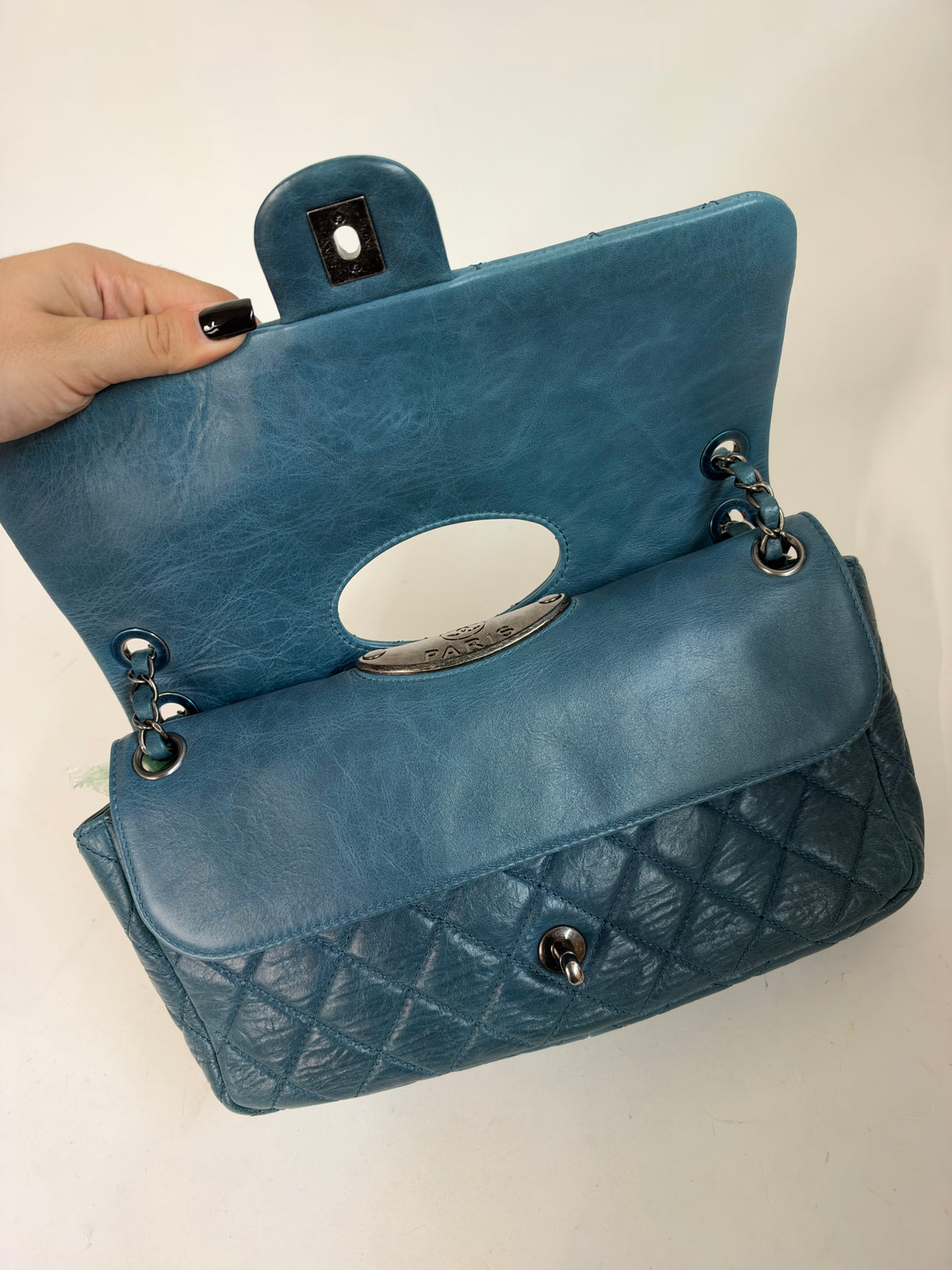 Chanel Blue Paris-Dallas Plaque Double Flap