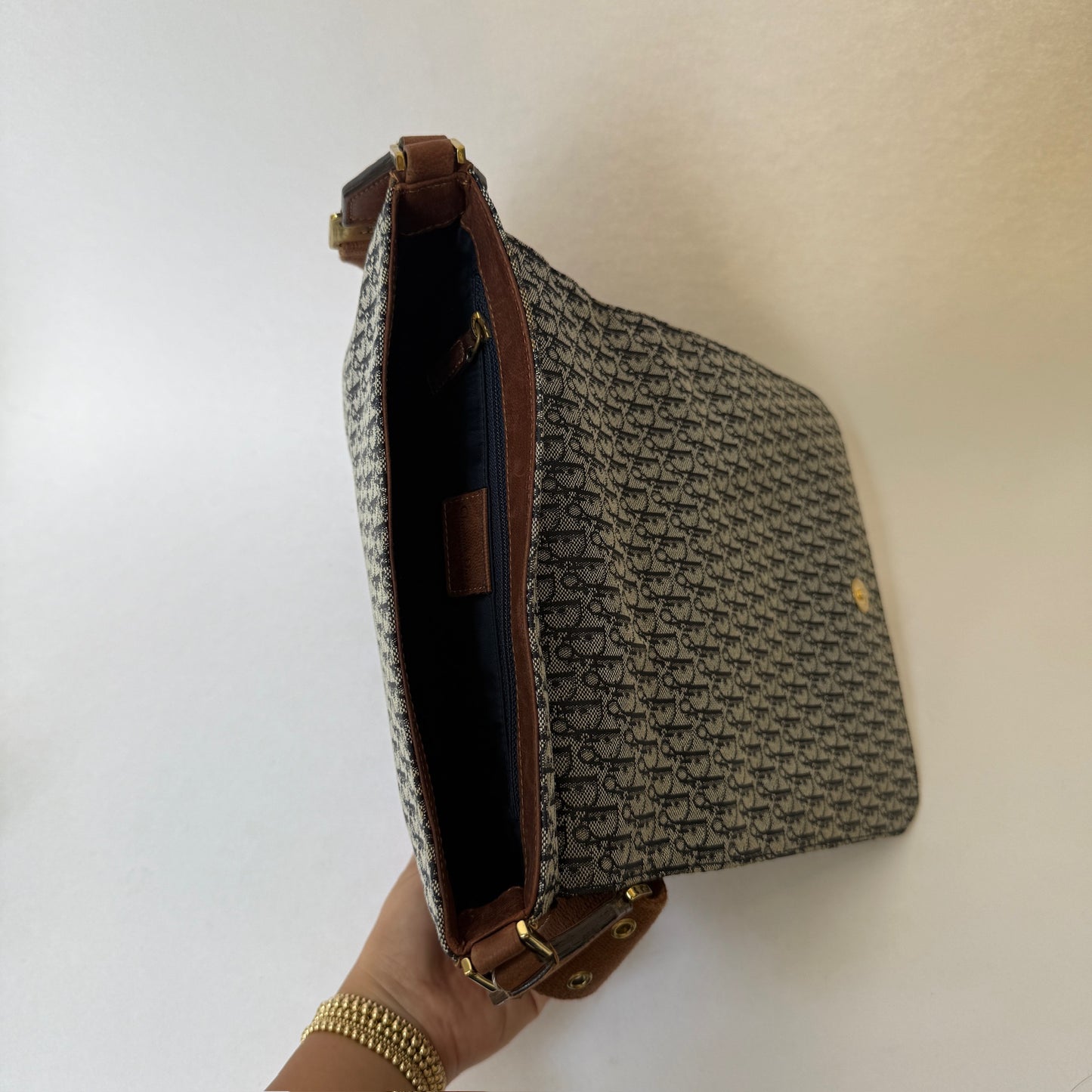 Christian Dior Brown Oblique Canvas Street Chic Shoulder Bag