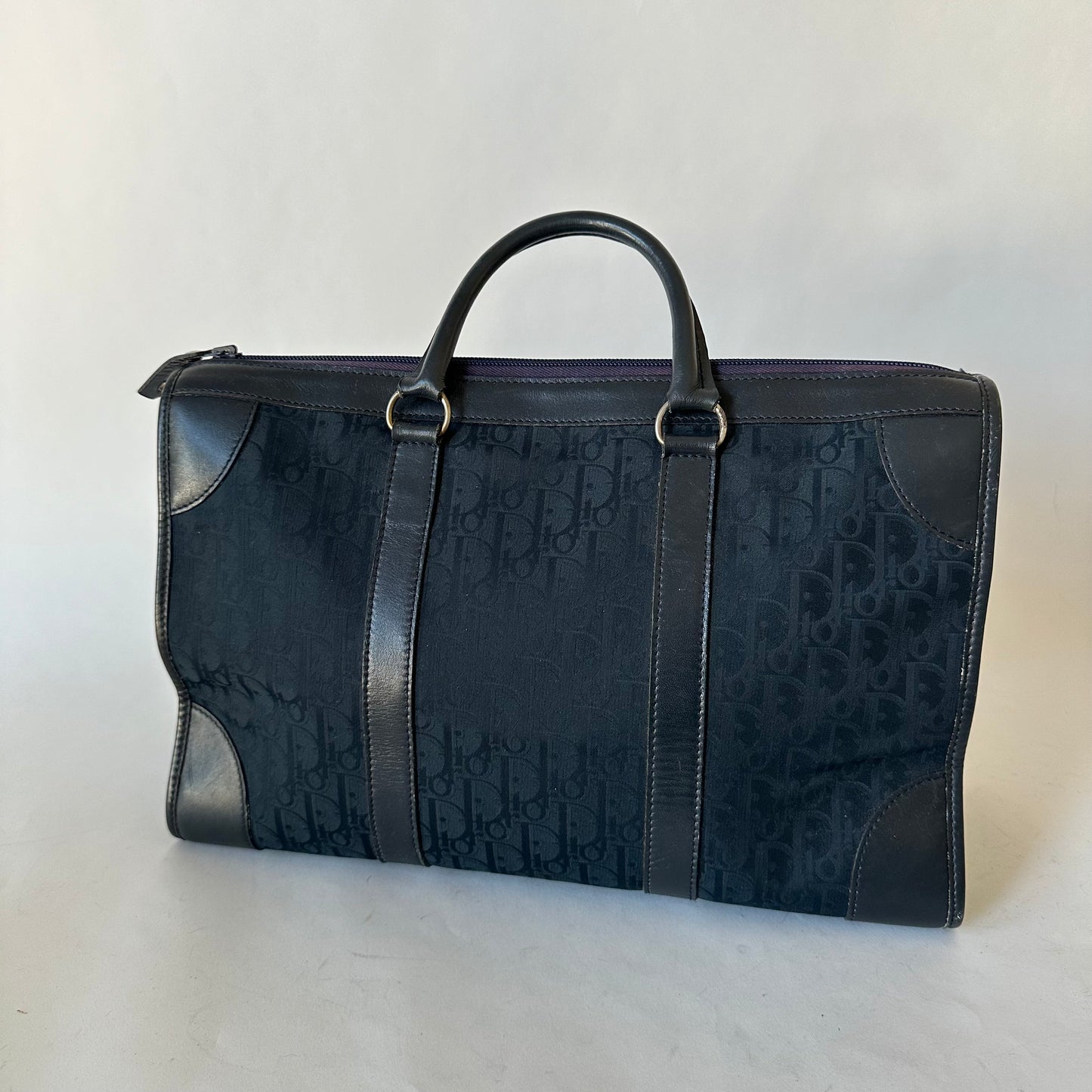 Christian Dior Vintage Trotter Navy Top Handle Bag