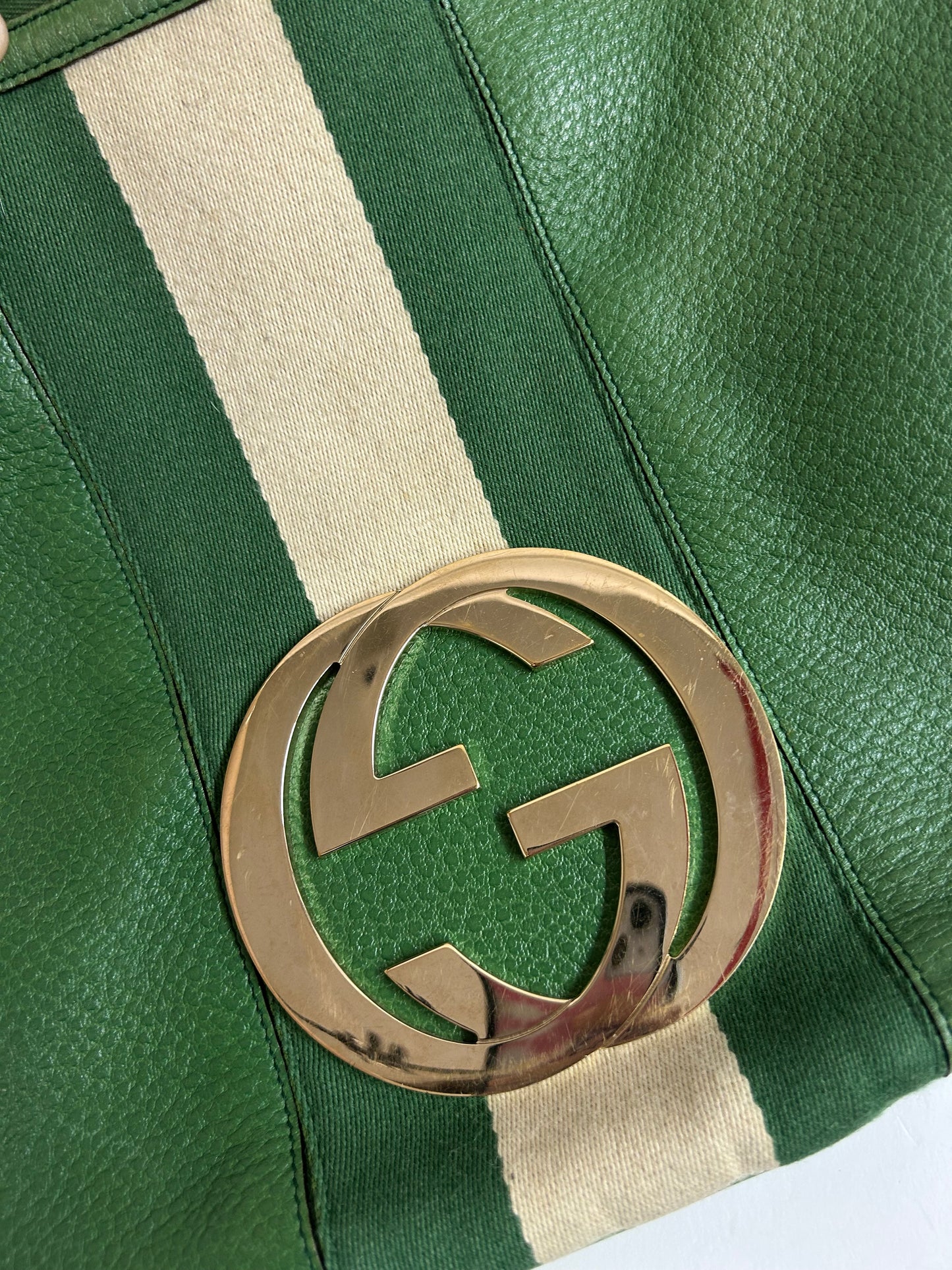 Gucci Green Interlocking GG Logo Shoulder Bag
