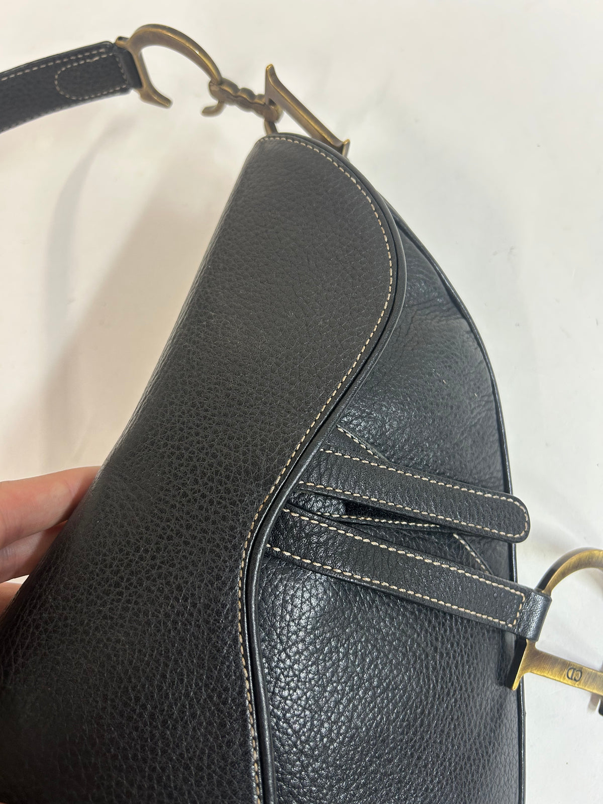 Christian Dior 2002 Black Leather Saddle