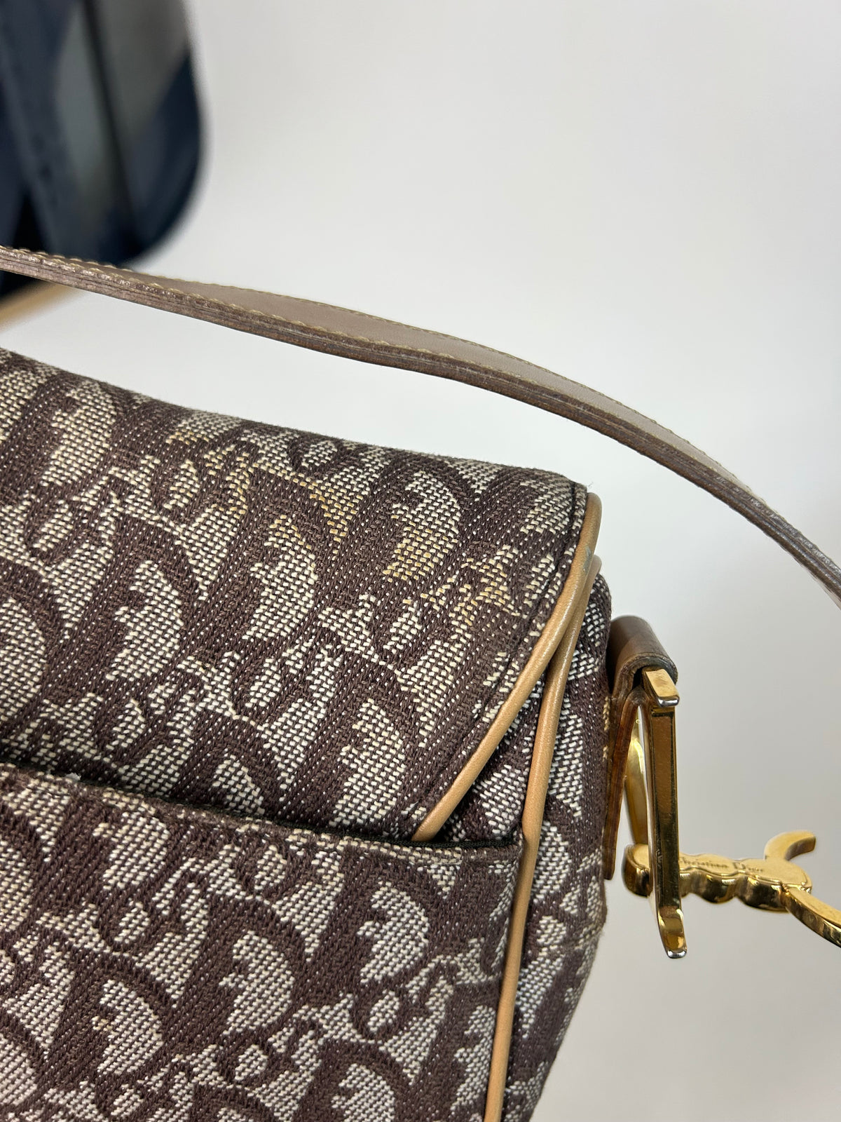 Christian Dior Love Brown Monogram Double Saddle
