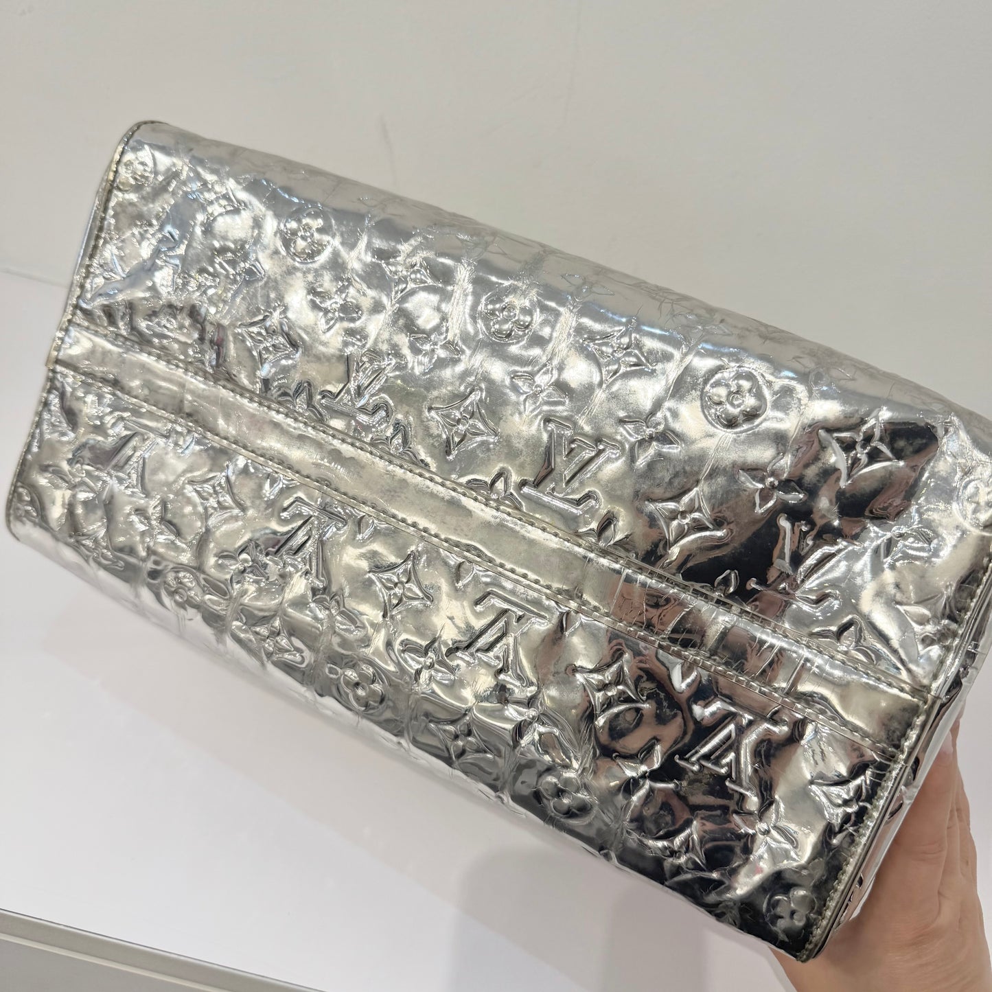 Louis Vuitton Mirror Silver Speedy 35 Boston Bag
