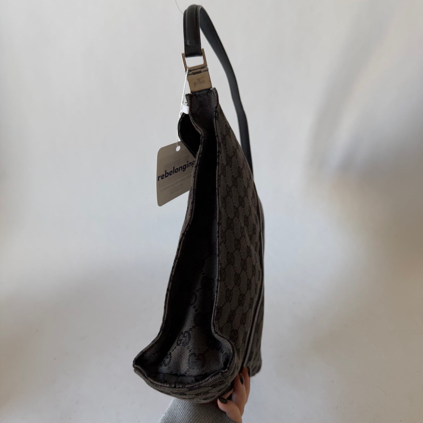 Gucci Black Jackie Monogram Bardot Shoulder Bag