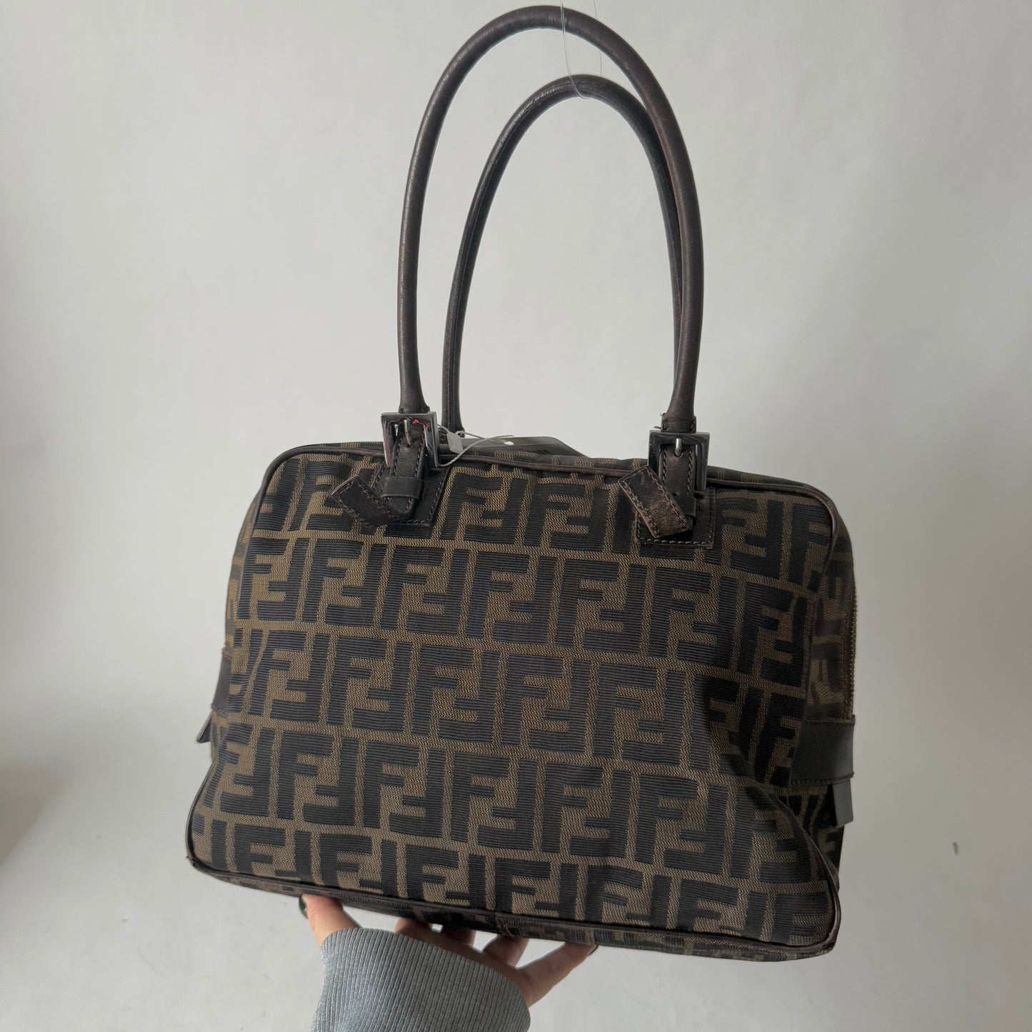 Fendi Brown Zucca Square Shoulder Bag
