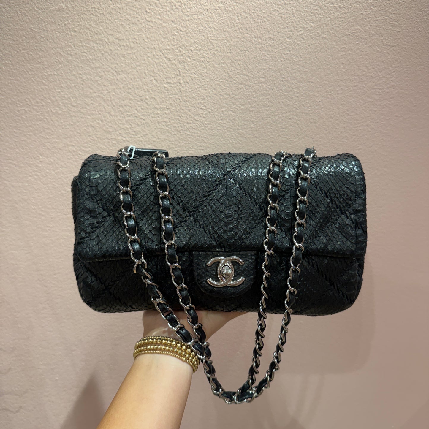 Chanel Black Python Ultimate Stitch Flap Bag