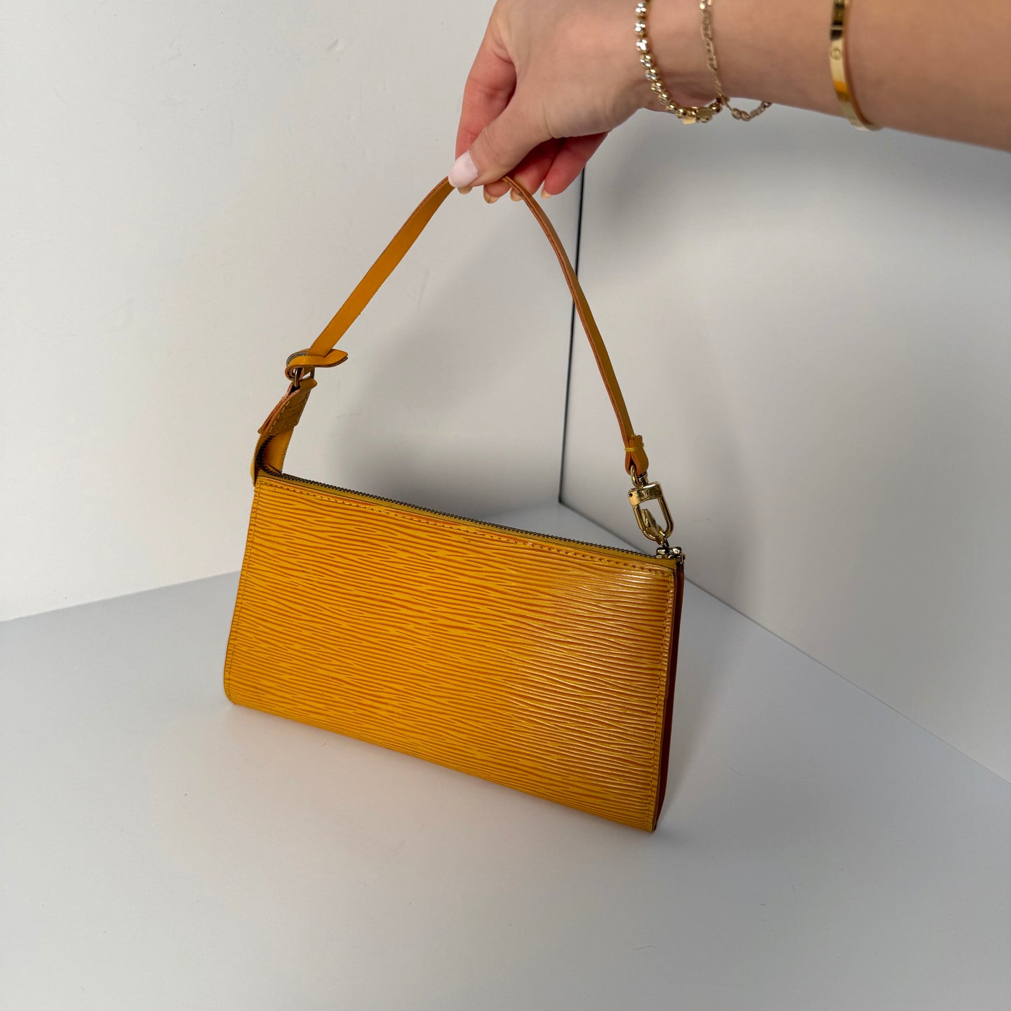 Louis Vuitton Tassili Yellow Epi Leather Pochette