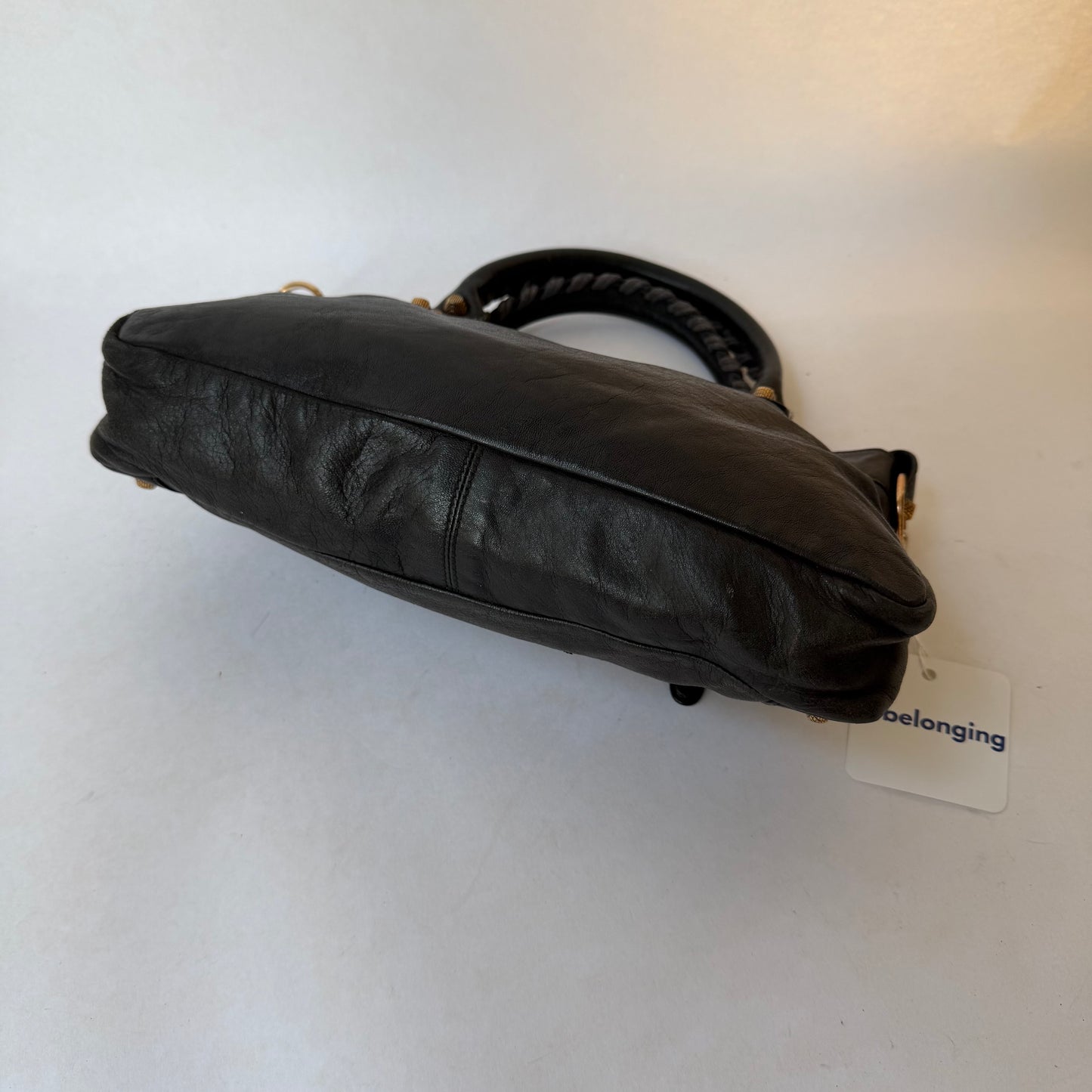 Balenciaga Dark Gray Lambskin Leather The First City Bag