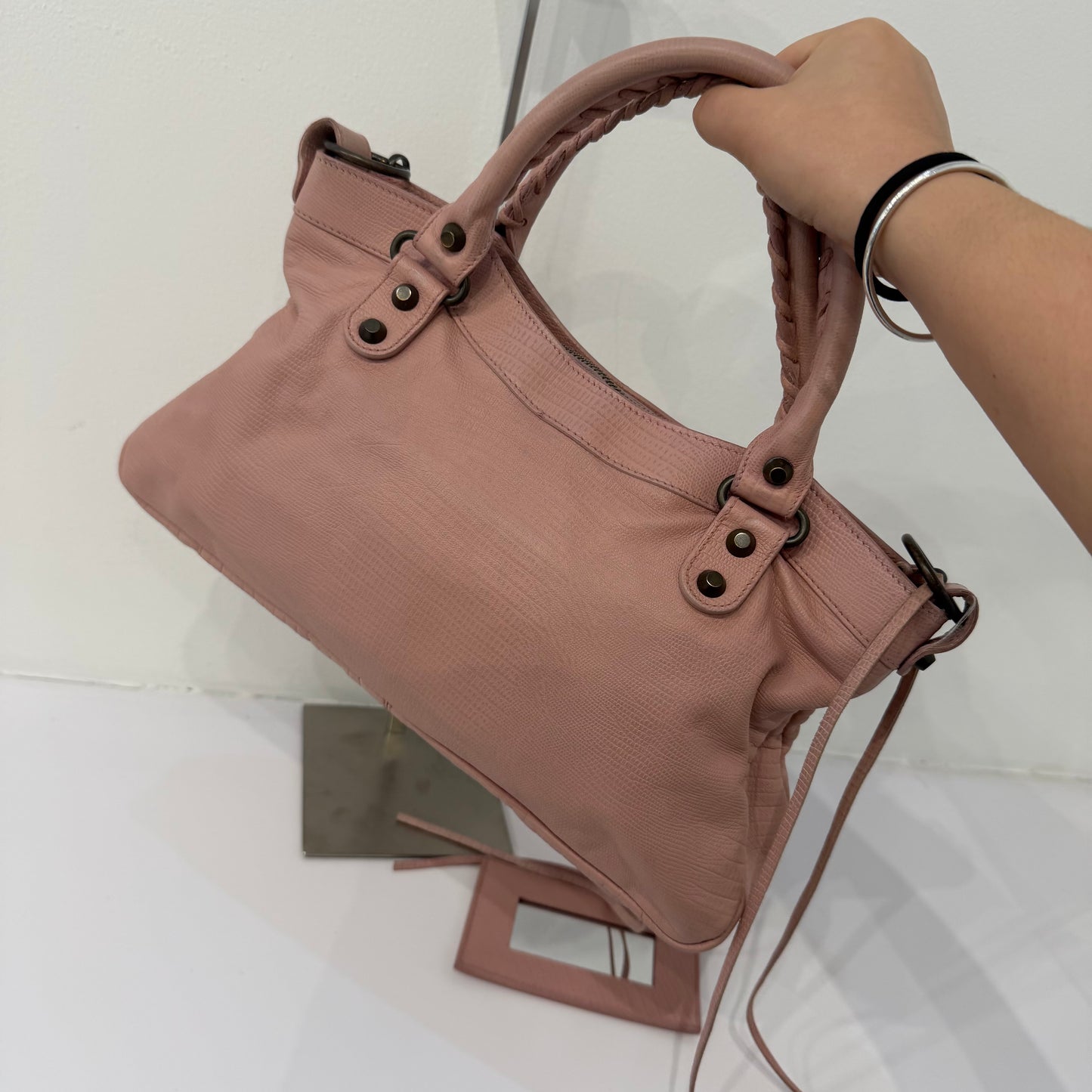 Balenciaga Pink Lizard First Class City Bag