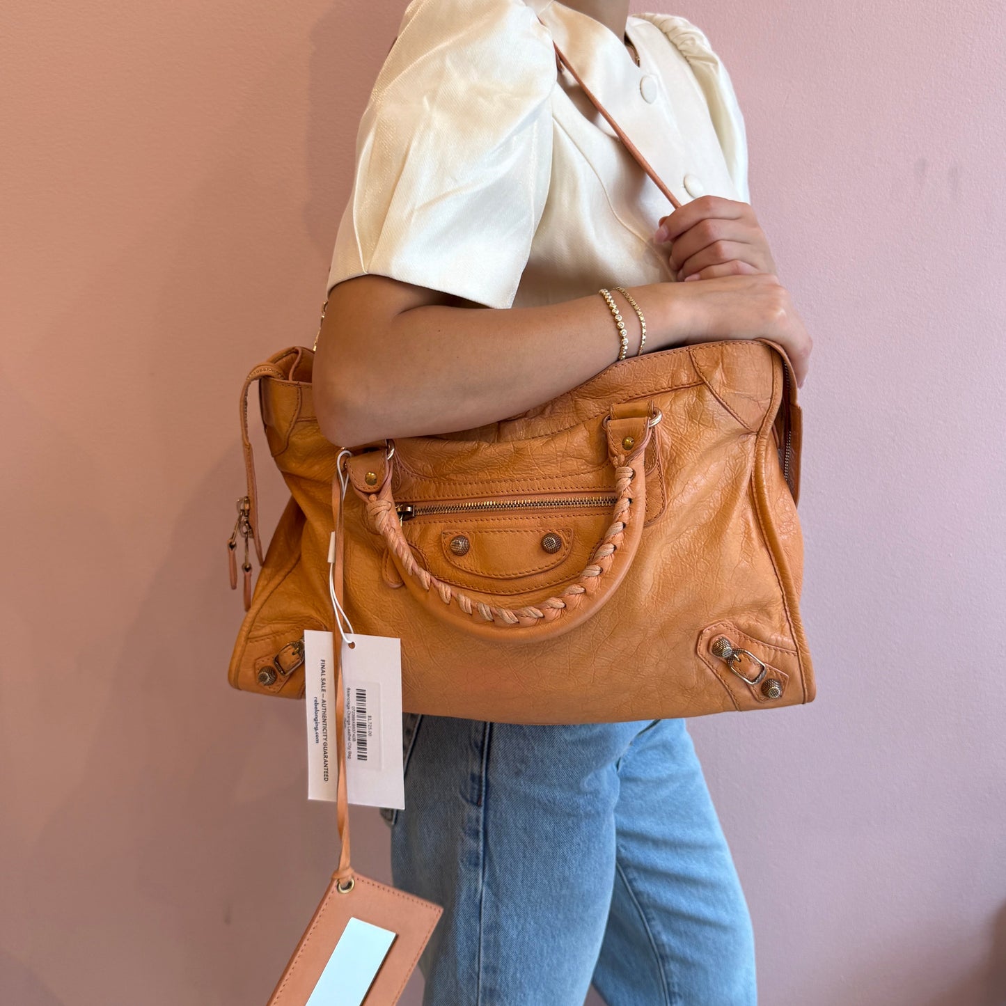 Balenciaga Orange Leather City Bag GHW