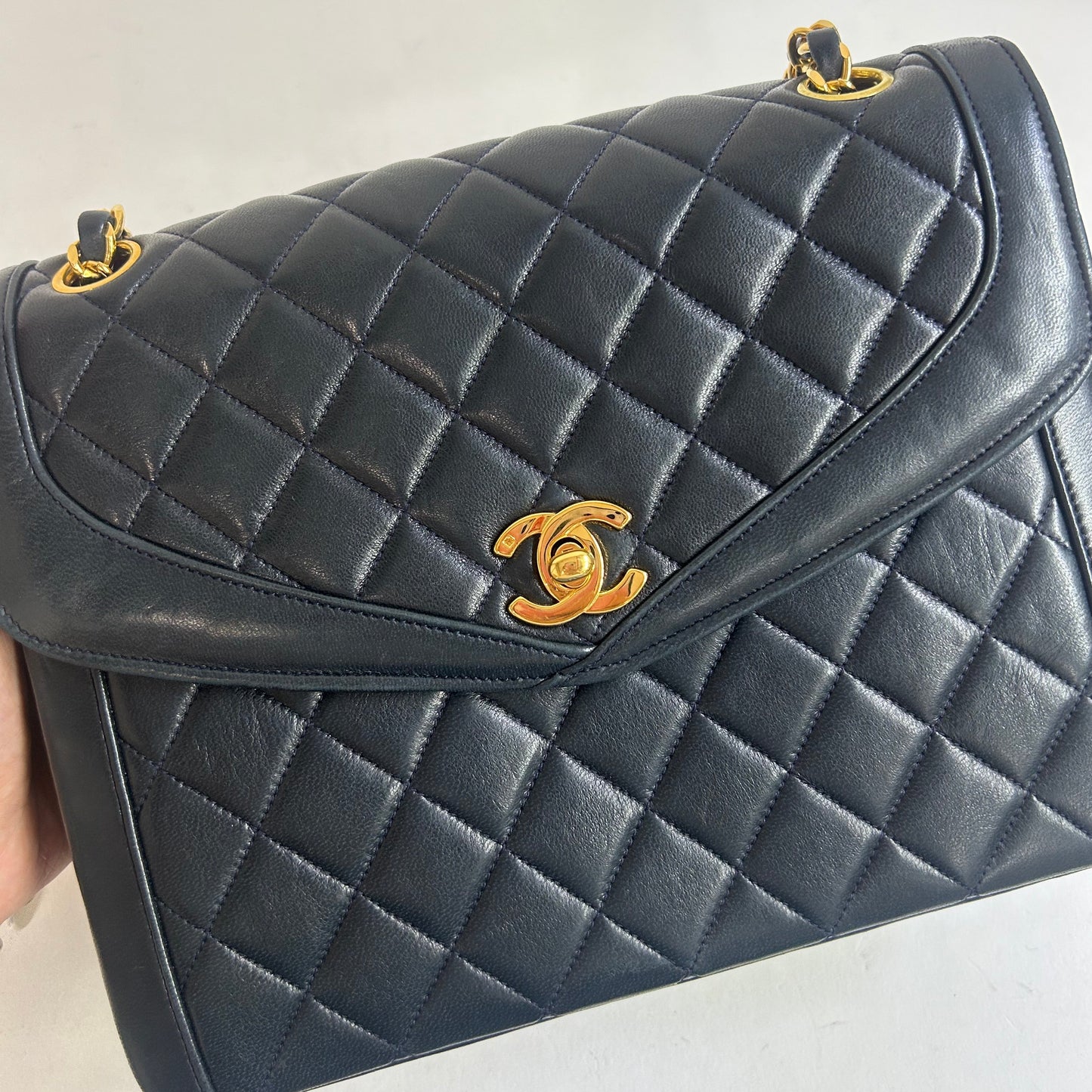 Chanel Black 24KGP Matelassé Lambskin Flap Bag