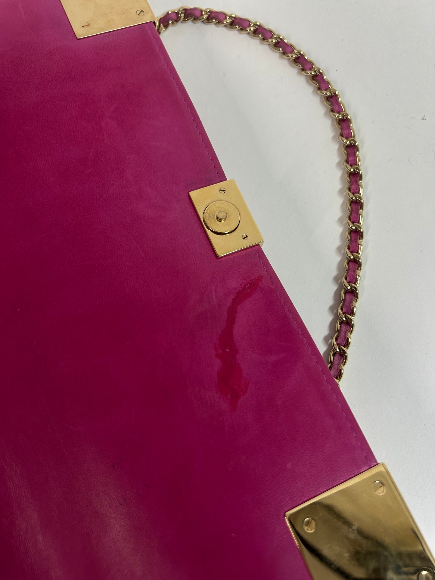 Chanel Pink Lambskin Leather Chocolate Bar Shoulder Bag