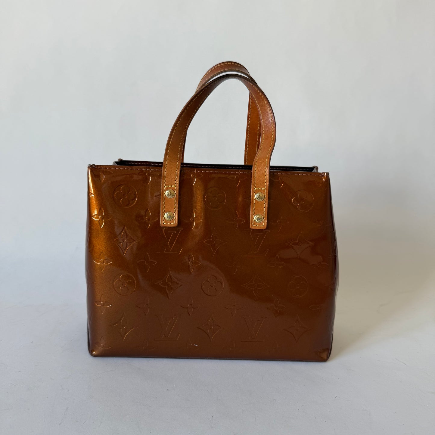 Louis Vuitton Bronze Vernis Patent Leather Reade PM Mini Tote