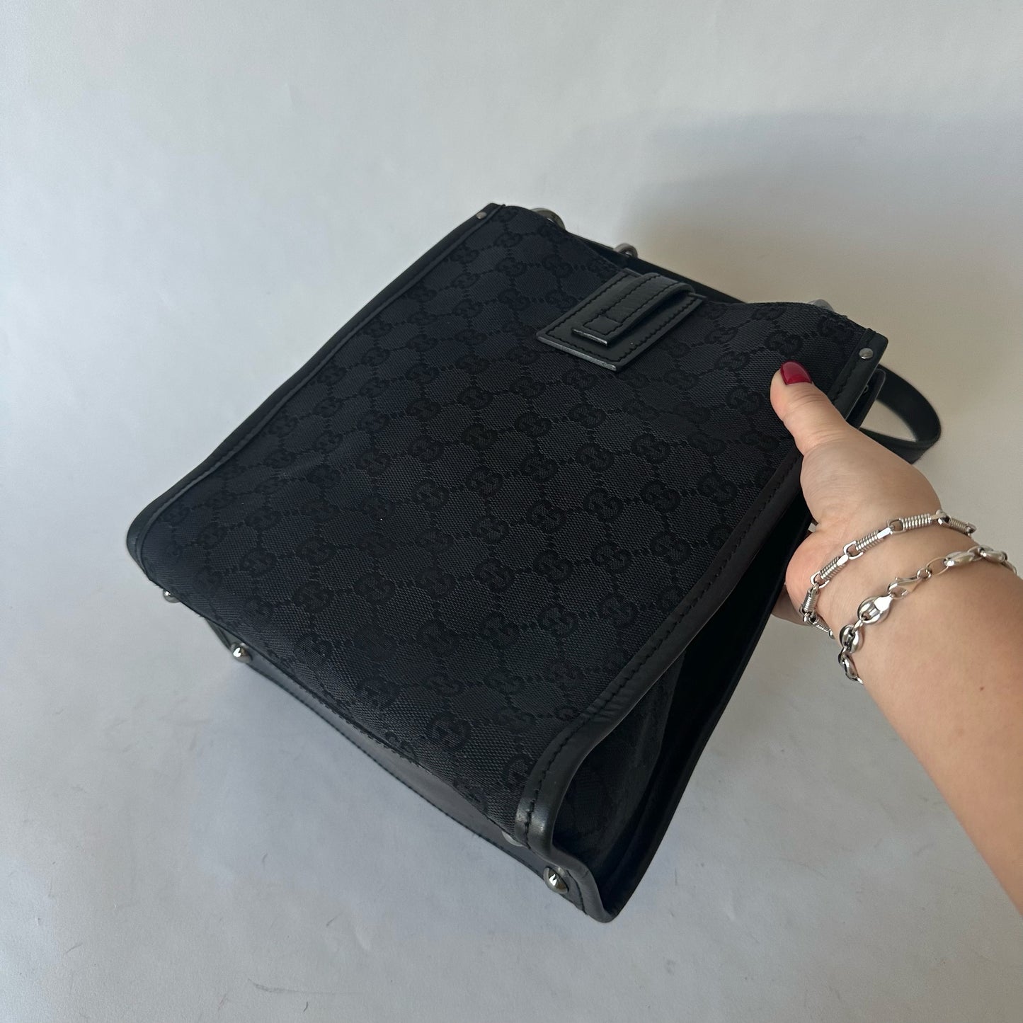 Gucci Black Canvas Shoulder Bag