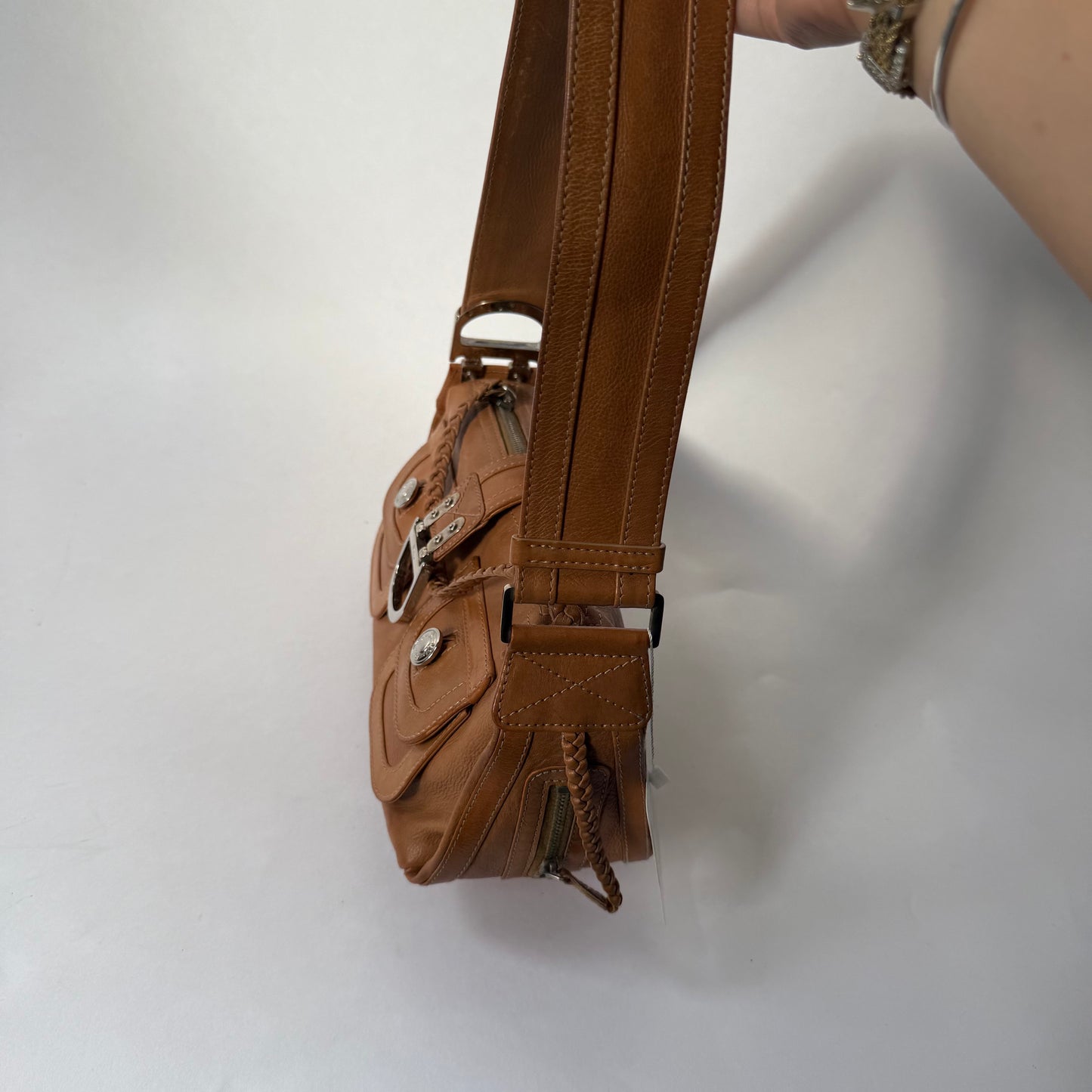 Christian Dior Brown Leather Shoulder Bag