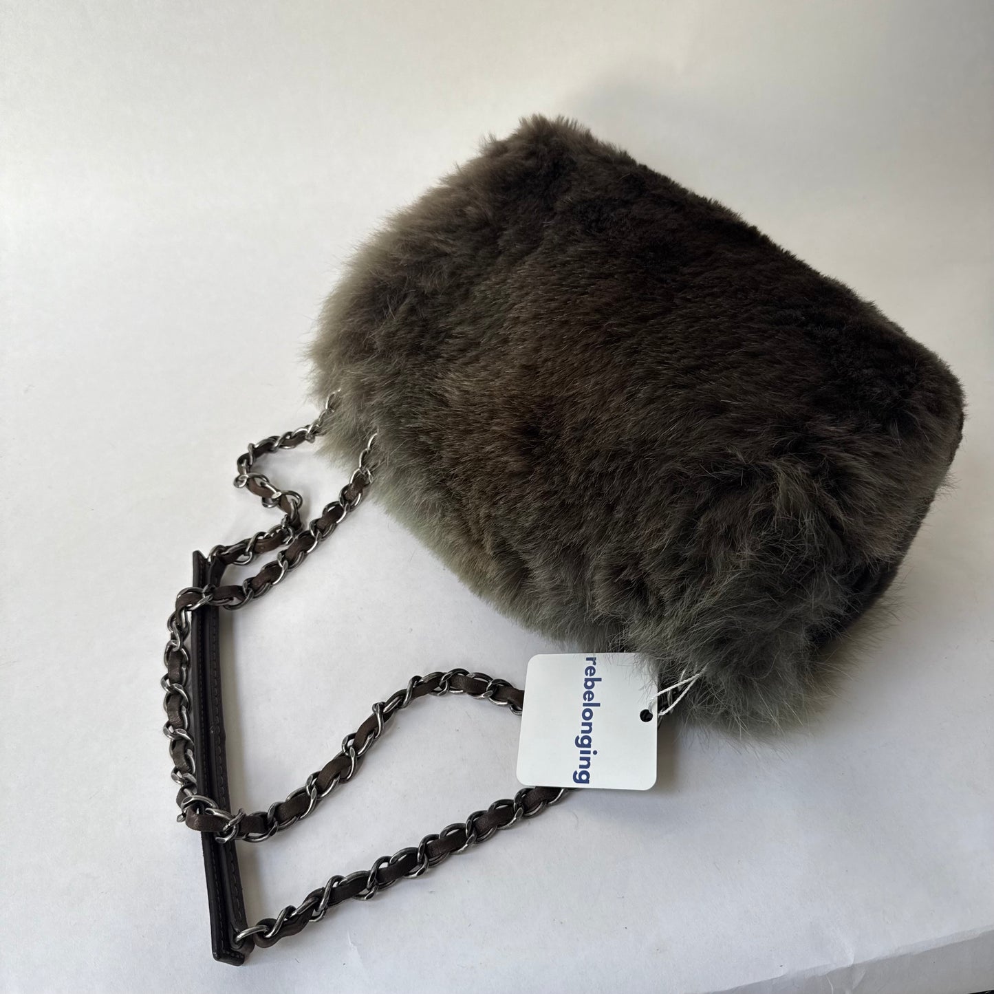 Chanel 2013 Green Ombre Fur Single Large Flap