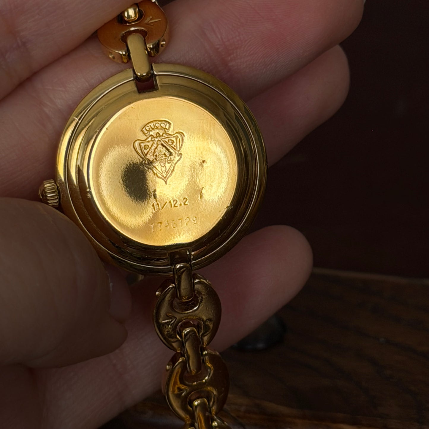 Gucci Gold Mariner Link White Dial Bezel Watch w/ 5 Bezels