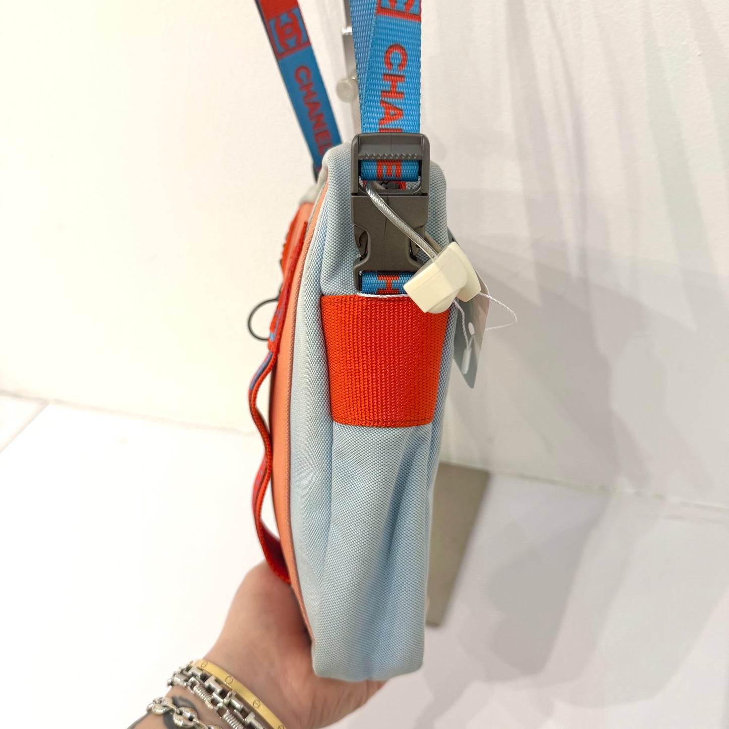 Chanel Red & Blue Nylon Sports Line Crossbody Bag
