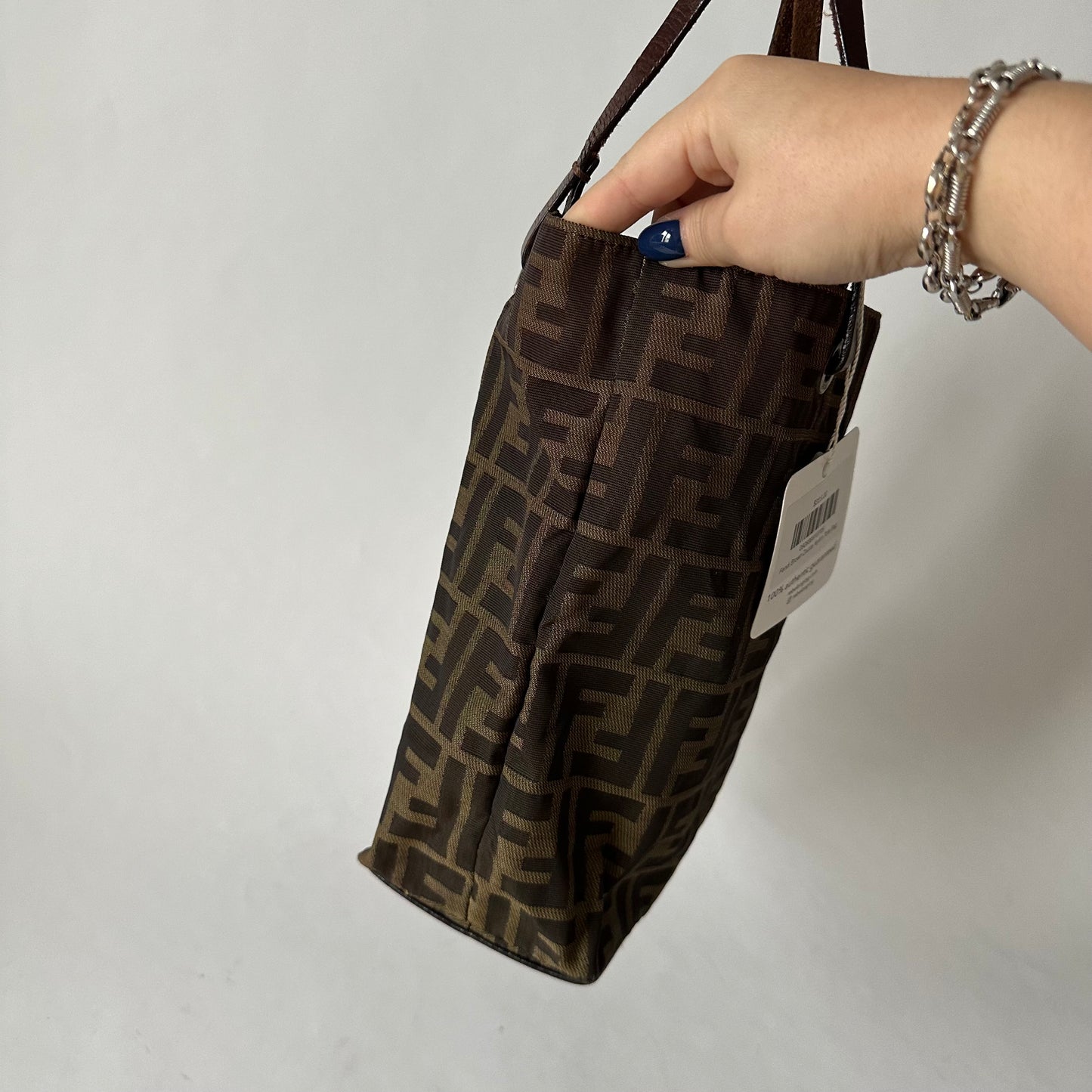 Fendi Brown Zucca Nylon Tote Bag