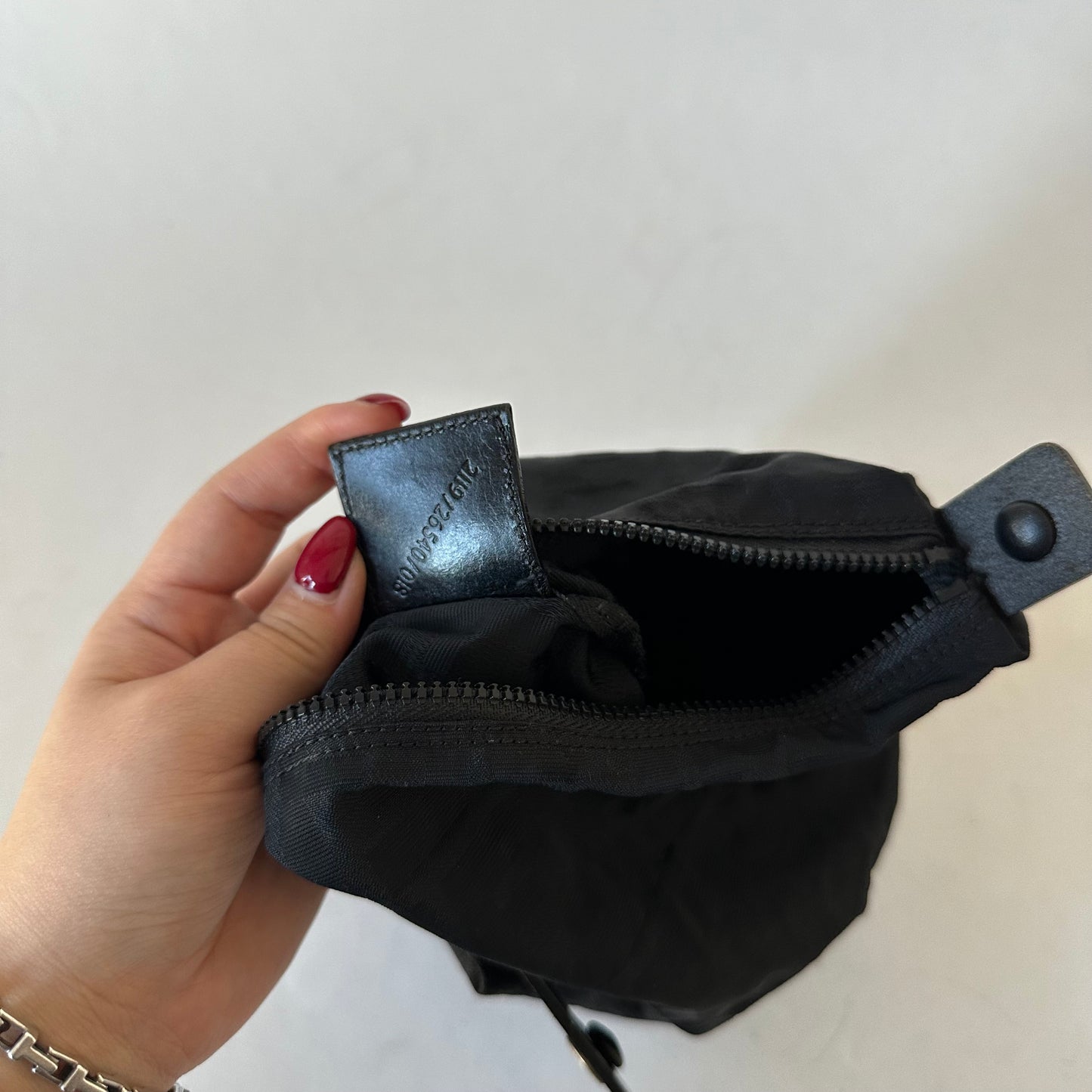 Fendi Black Nylon Zucca Mini Top Handle Bag
