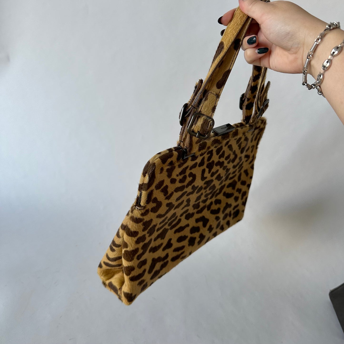 Prada Cheetah Printed Ponyhair Shoulder Bag