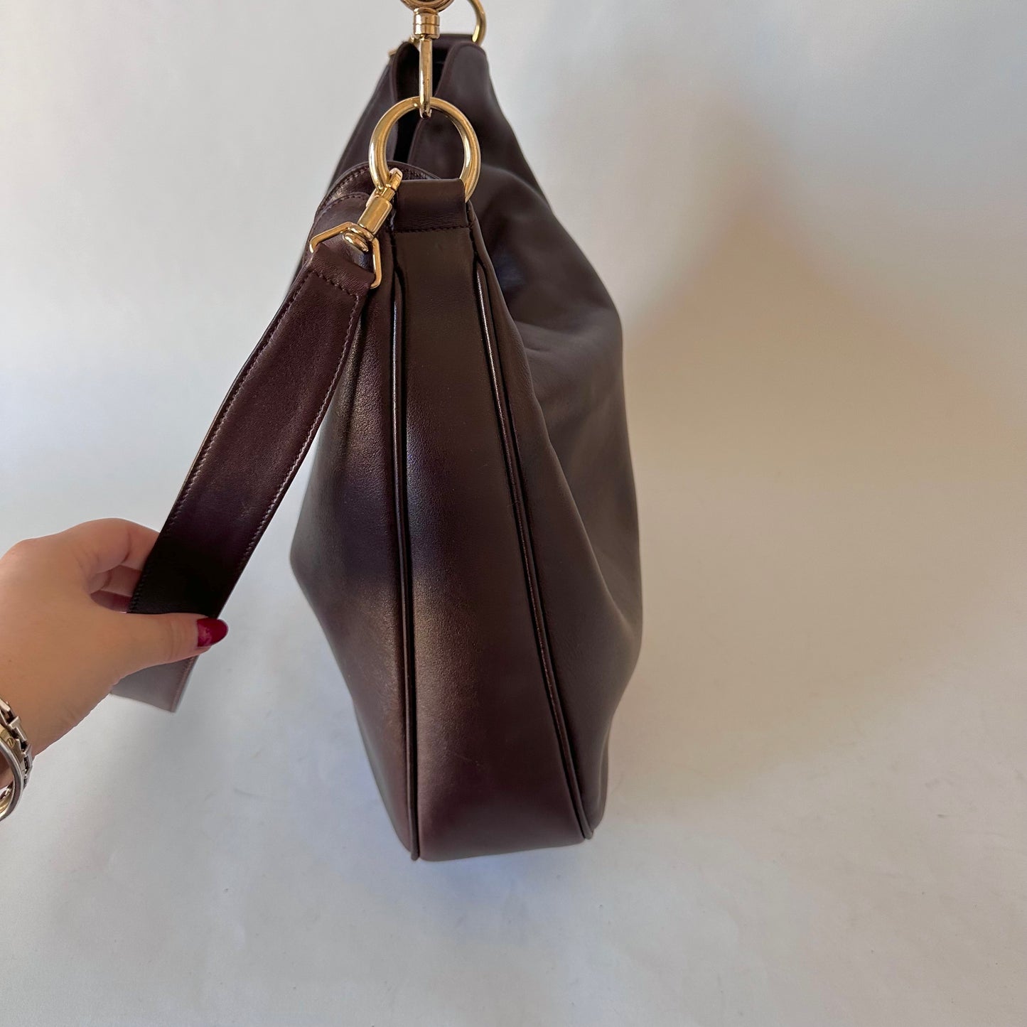 Gucci Brown Bamboo Handle Leather Tote Bag
