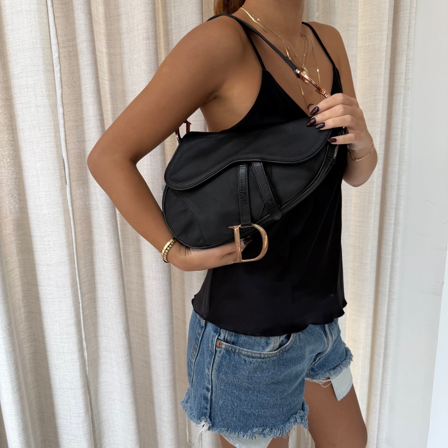 Christian Dior Limited Edition Rose Gold Hardware Saddle Bag