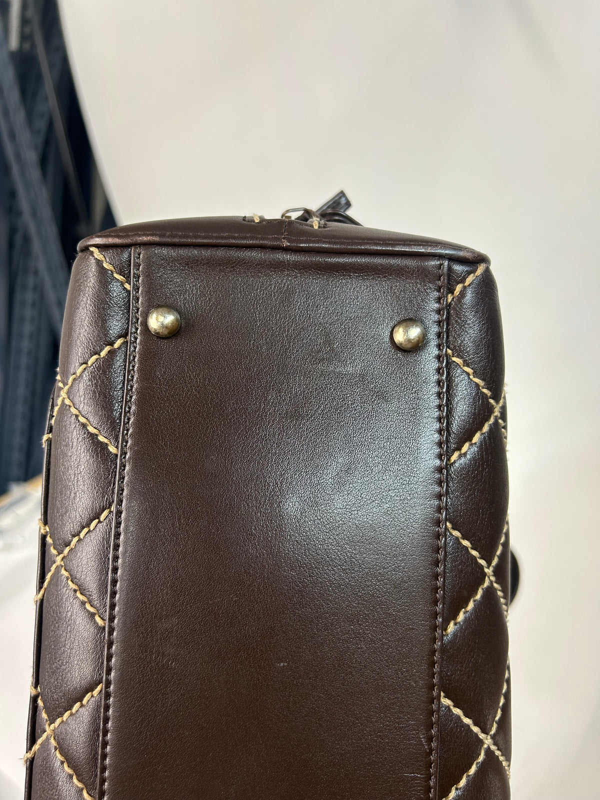 Chanel Brown Leather Wildstitch Tote Bag