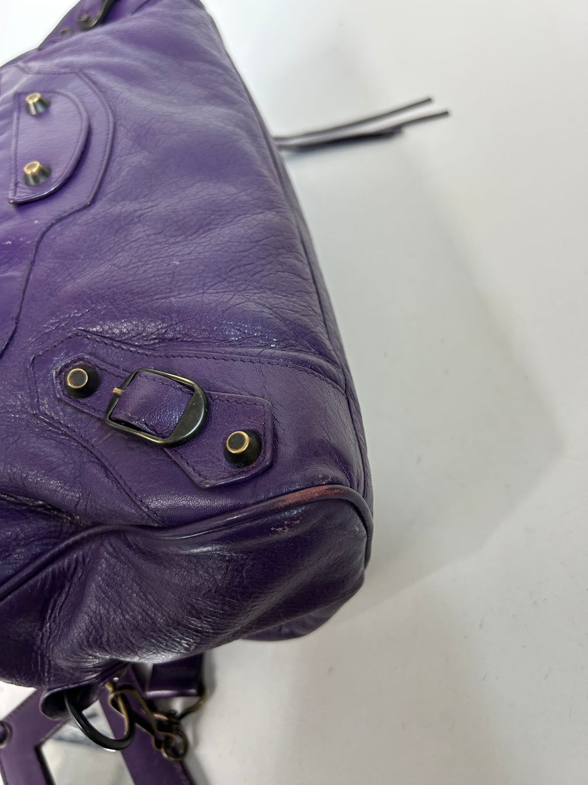 Balenciaga Purple Twiggy City Bag w/ Bronze Hardware