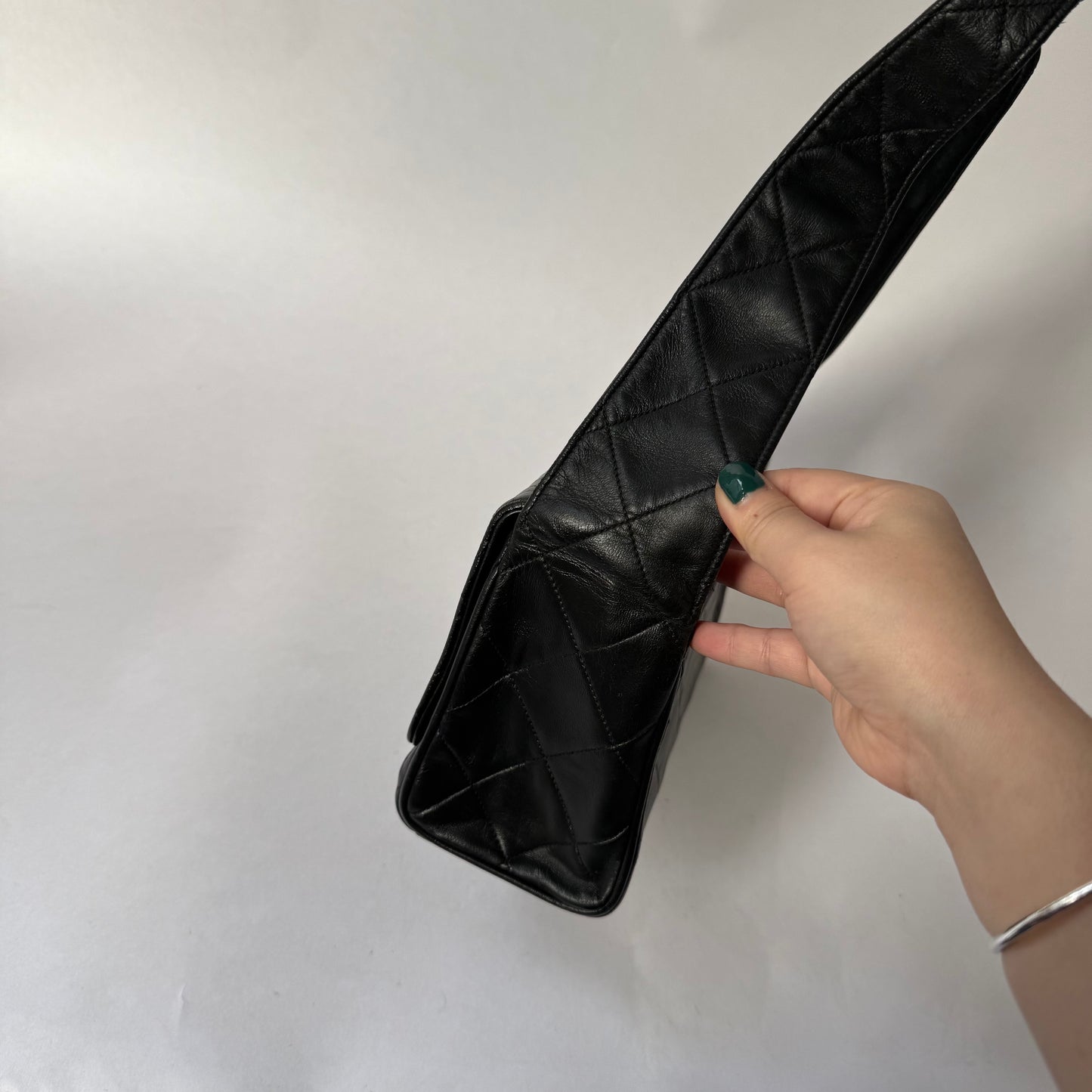 Chanel Black Lambskin Leather CC Box Flap