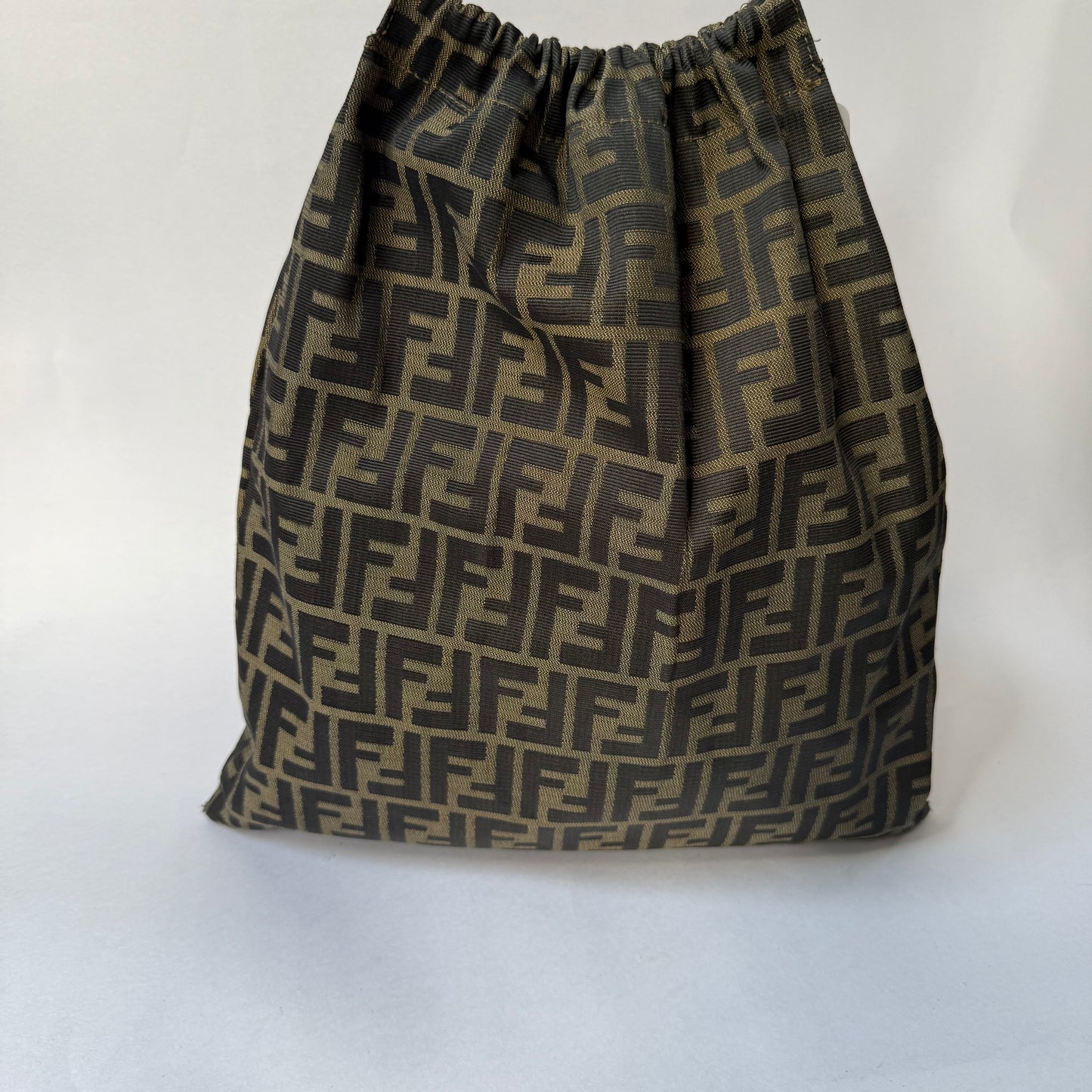 Fendi Brown Zucca Canvas Tote w/ Circle Handle